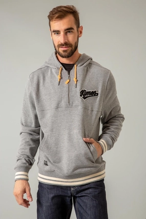 Shock Absorbent Padding Kimes Ranch Mens Team One Grey Heather Cotton Blend Hoodie