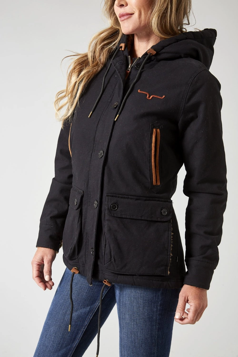 Kimes Ranch Womens Awa Black Cotton Blend Cotton Jacket TapedZippers