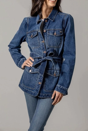 Kimes Ranch Womens Becca Denim Antique Wash Cotton Blend Cotton Jacket Simple Comfort