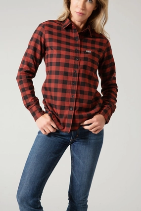 Festival Outfit Kimes Ranch Womens Garrison Dark Red Cotton Blend L/S Shirt