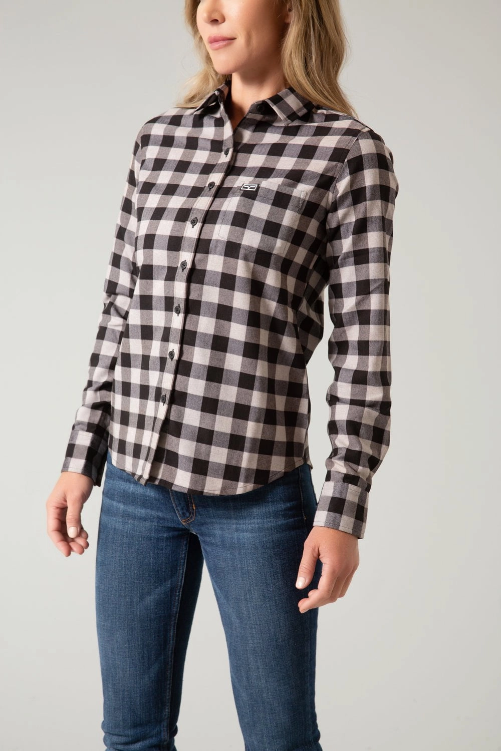 UV Protection Kimes Ranch Womens Garrison Grey Heather Cotton Blend L/S Shirt