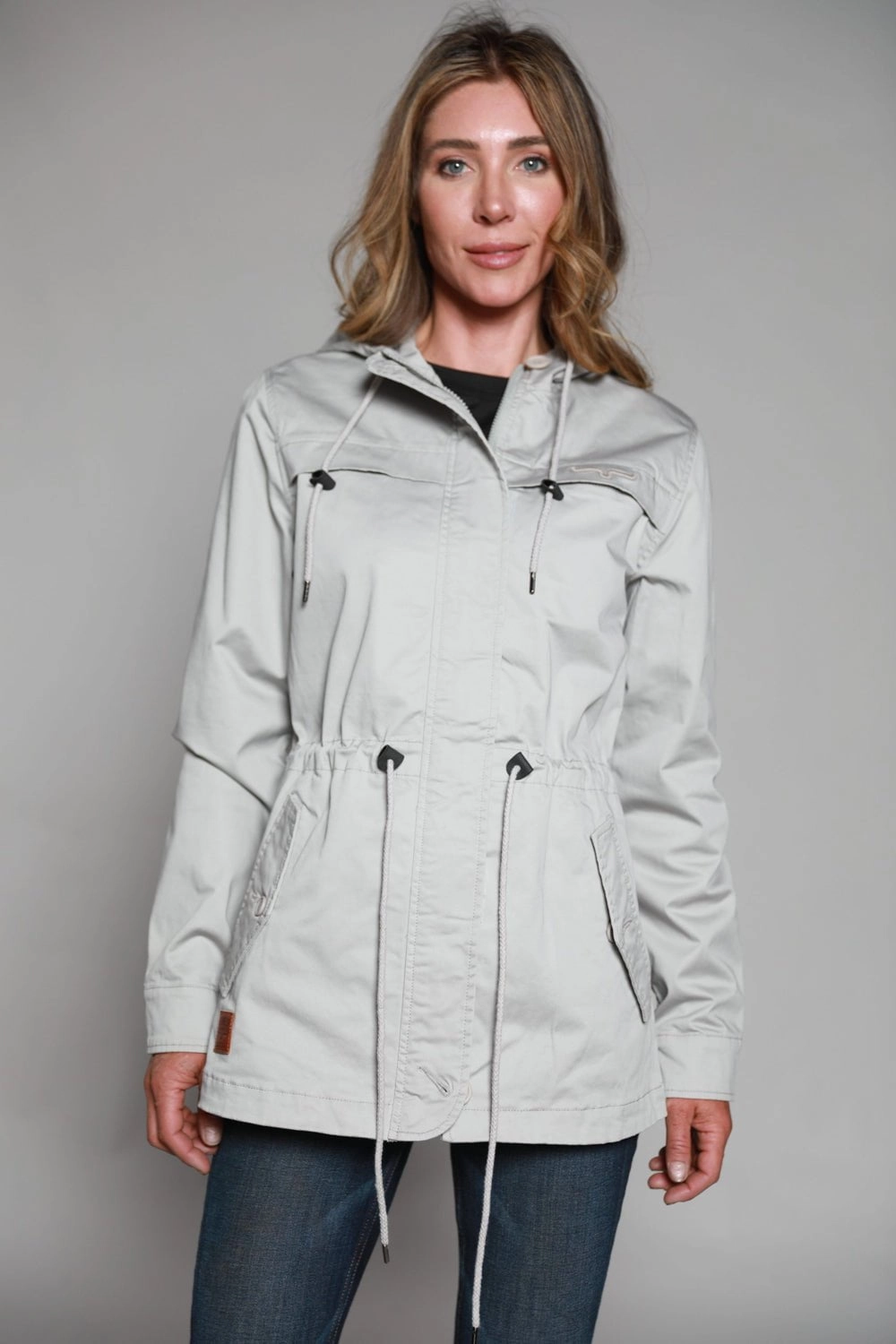 Relaxed Fit Structure Kimes Ranch Womens Longrider 2 Anorak Frost Grey Cotton Blend Jacket