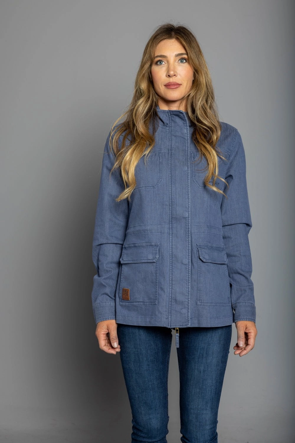 Kimes Ranch Womens Riggin Utility Denim Cotton Blend Cotton Jacket Down Filled Reinforced Elbow Padding