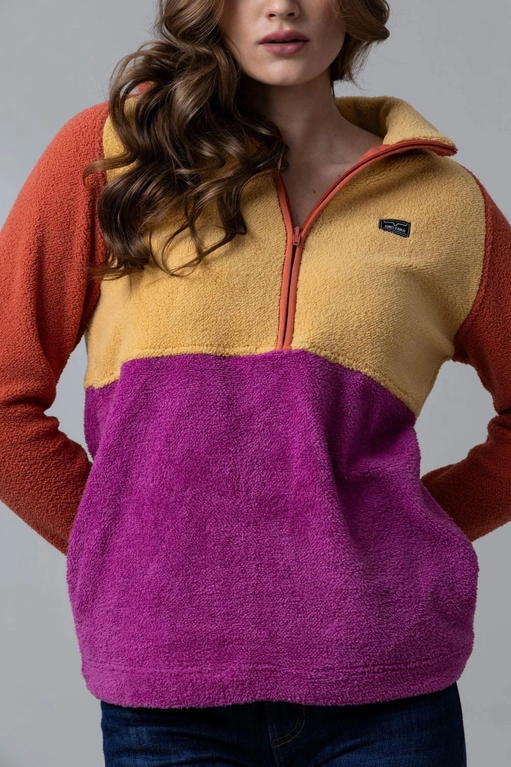 City Walking Style Weather Adaptive Ventilation Kimes Ranch Womens Roswell Polar Burnt Orange 100% Polyester Fleece Jacket