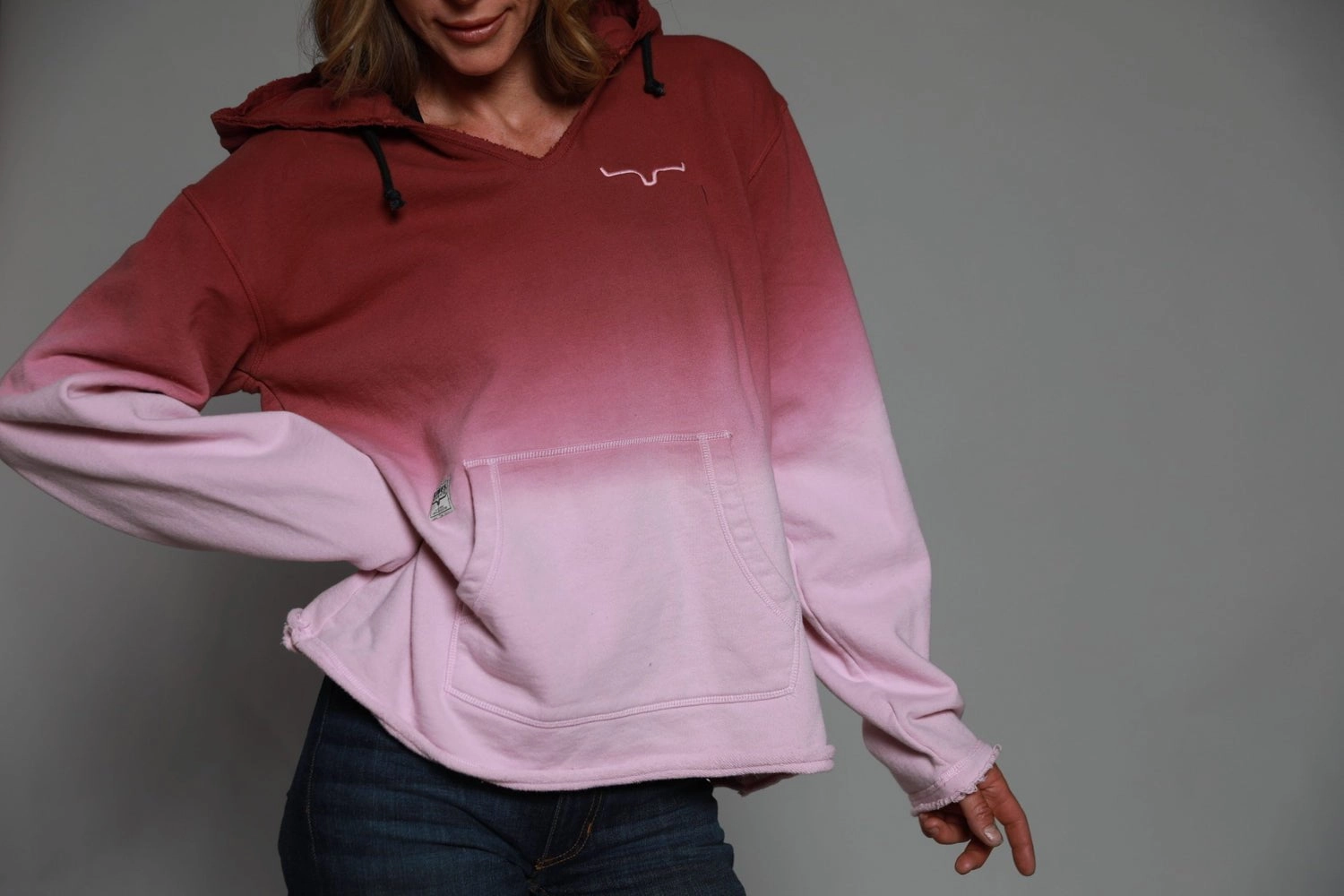 Kimes Ranch Womens Santa Fe Fleece Dark Red 100% Cotton L/S Hoodie Hollow Fiber Fill