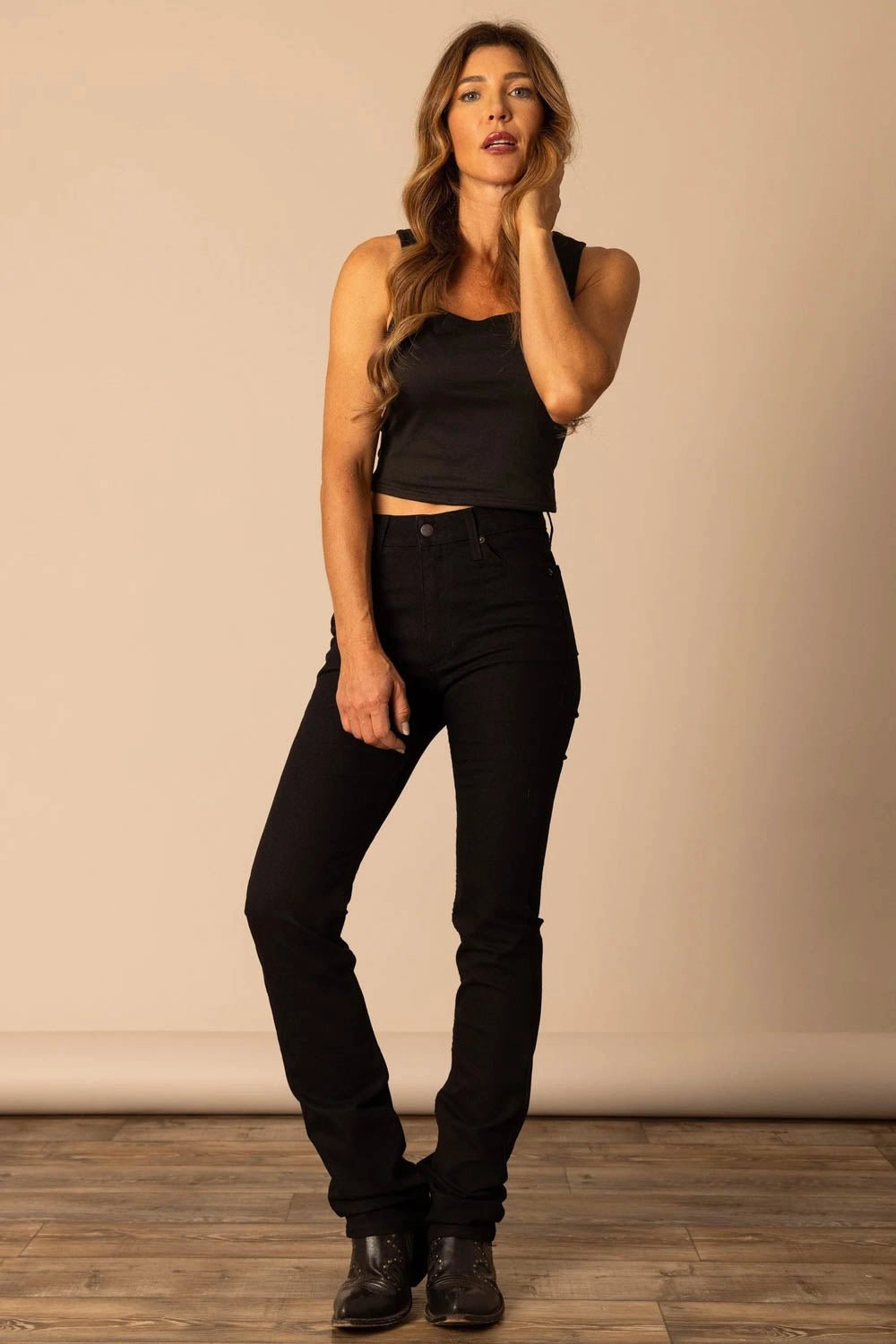 Date Night Casual Friday Street Fashion Trend Setter Holiday Vibes Kimes Ranch Womens Sarah Black Black Cotton Blend Jeans