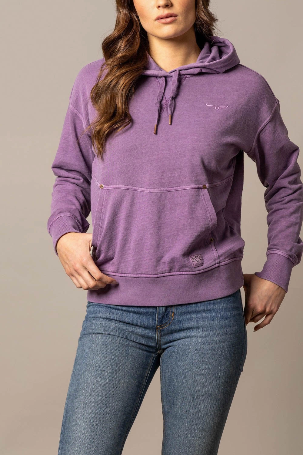 Kimes Ranch Womens Tess Western Lavender Cotton Blend Hoodie WindResistant Coating Temperature Regulating Lining