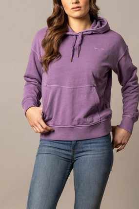 Kimes Ranch Womens Tess Western Lavender Cotton Blend Hoodie WindResistant Coating Temperature Regulating Lining