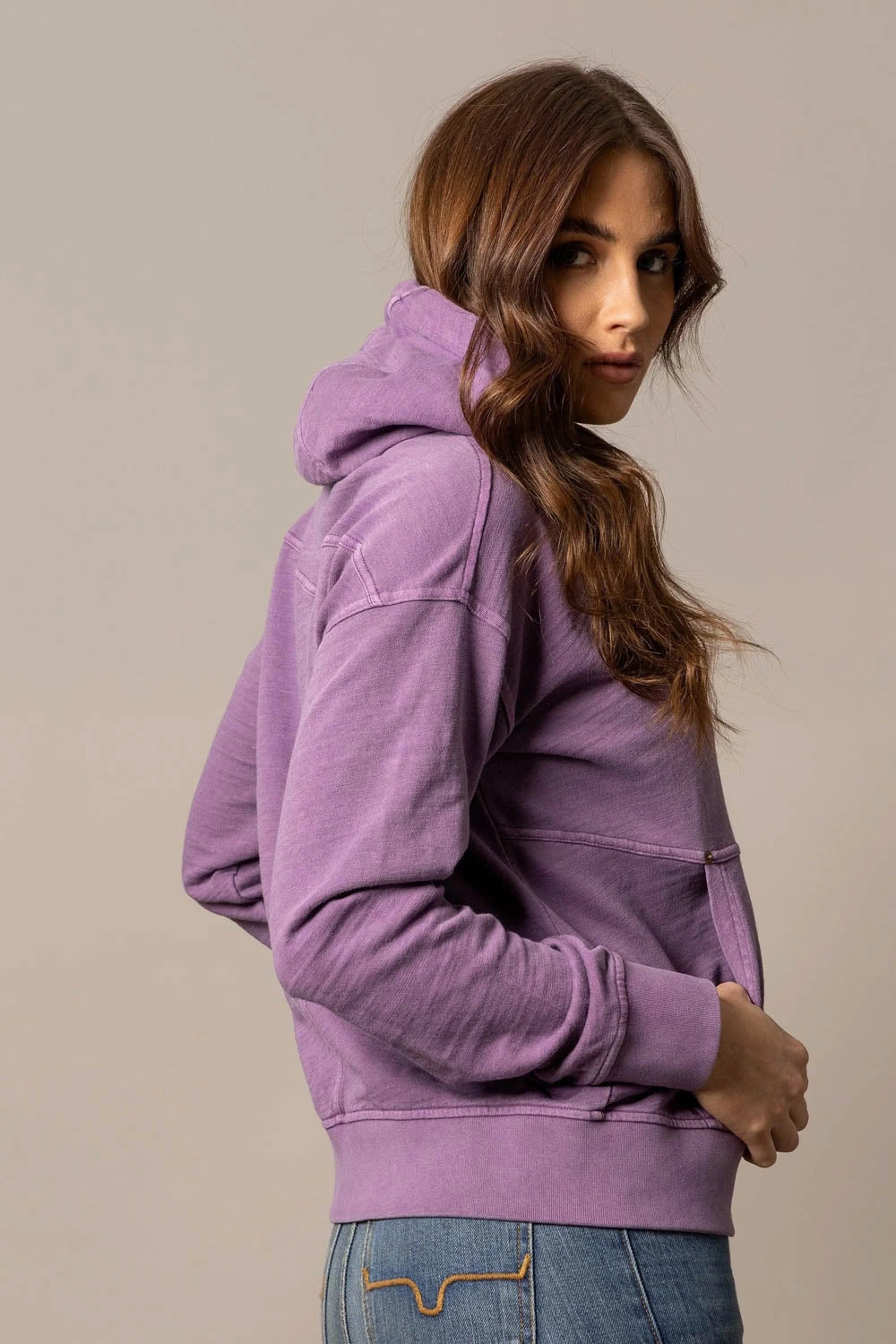Kimes Ranch Womens Tess Western Lavender Cotton Blend Hoodie Wind Stop Hidden Ventilation Zones