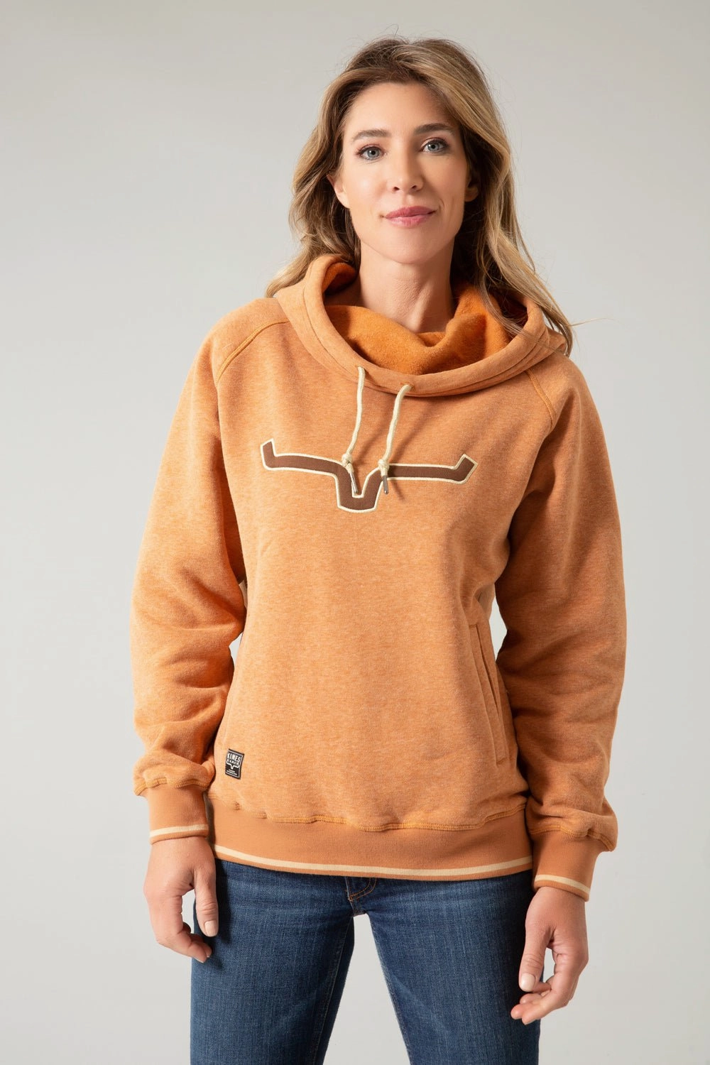 Kimes Ranch Womens Two Scoops Rusty Heather Cotton Blend Hoodie Versatile Layering Weight Adjustable hood design