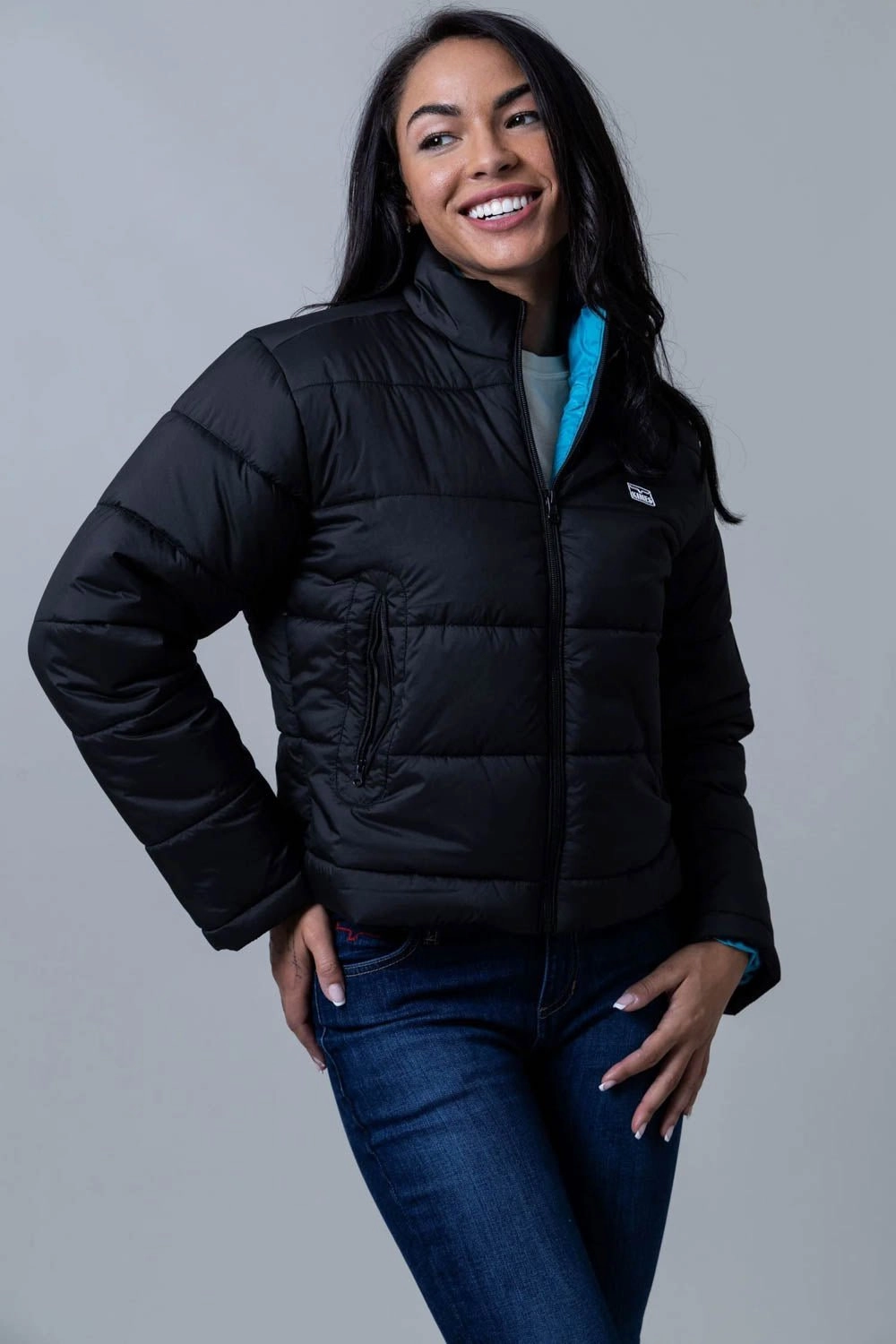 Kimes Ranch Womens Valencia Puffy Black 100% Polyester Insulated Jacket Ultra Compact Packing Design