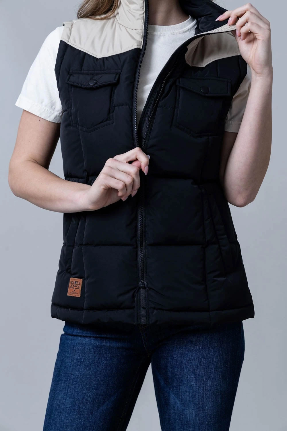 Kimes Ranch Womens Wyldfire Black 100% Polyester Puffer Vest Quilted Stitching Pattern 360 Visibility