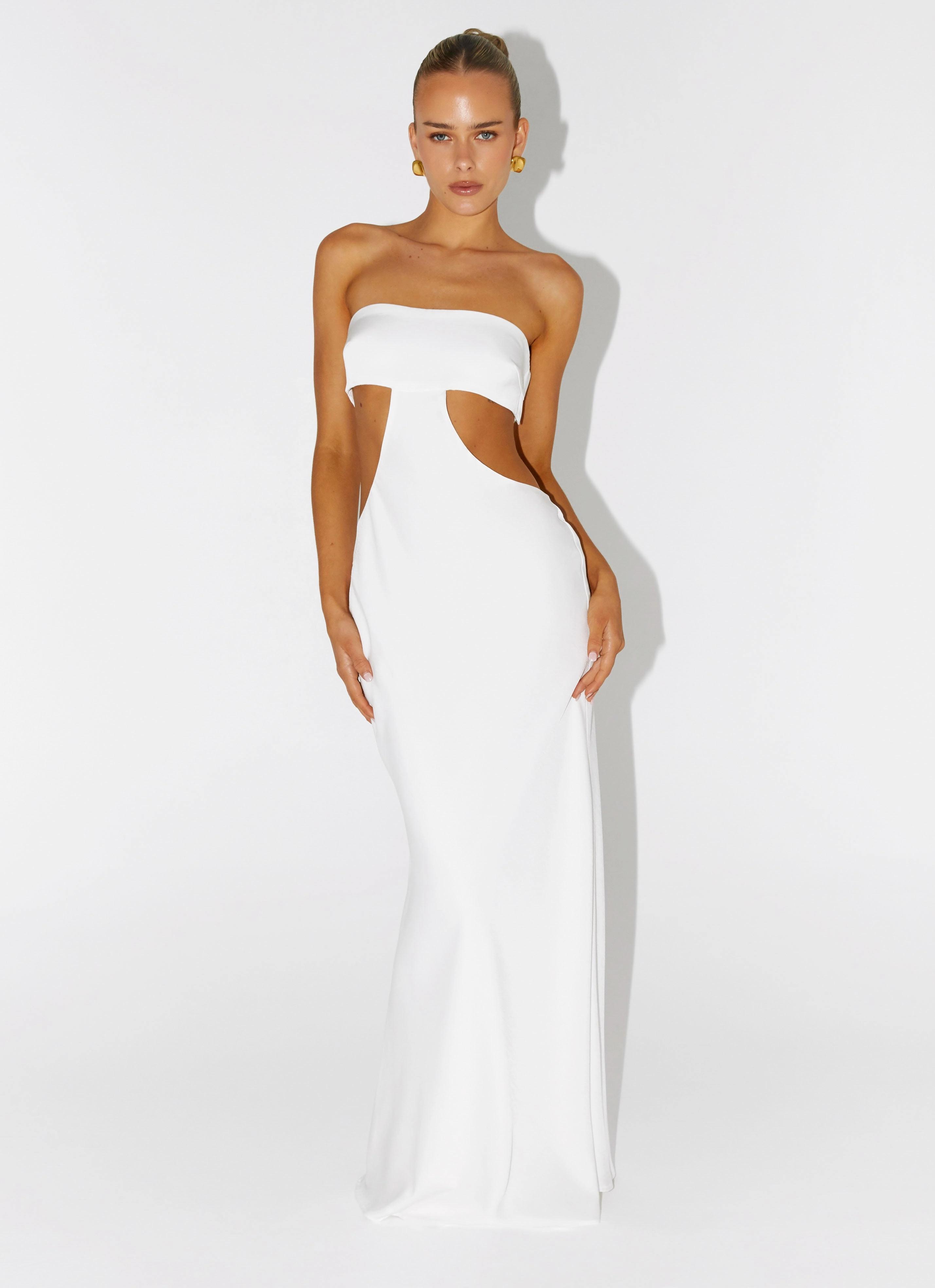 Kiss Me Cut Out Maxi - Ivory Warm Fashion Outerwear