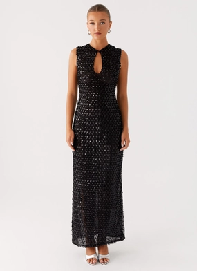 Kore Sequin Maxi Dress - Black Stain-Resistant