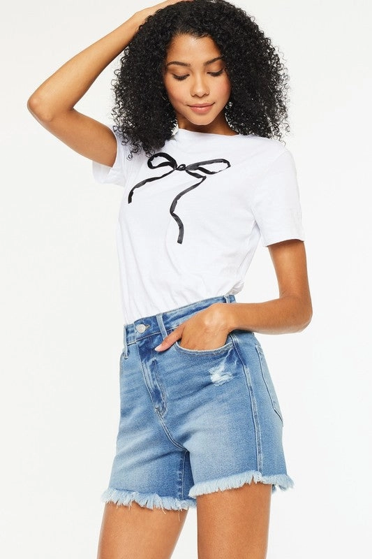 KORI HIGH RISE STRETCH DENIM SHORTS S-XL Lifestyle Choice Everyday Fashion Lover