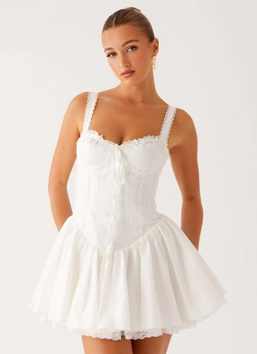 Eco Friendly Street Style Jacket Lacie Mini Dress - White