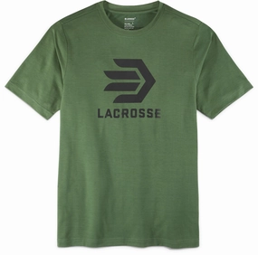 Lacrosse Mens Forever Forward Tee Green Poly/Spandex S/S T-Shirt Slim Silhouette Chic Fit
