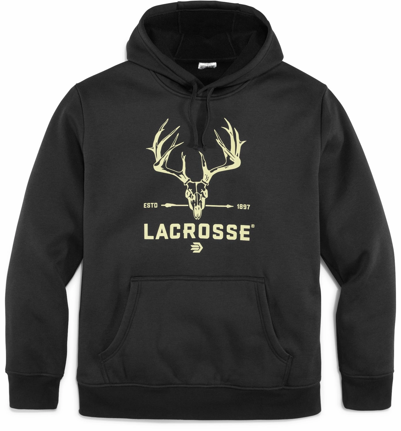 Anti Static Interior Lacrosse Unisex Whitetail Black Poly/Cotton Hoodie
