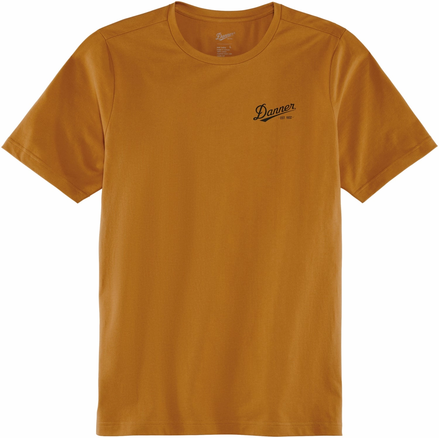 Danner Mens 1932 Tee Mustard 100% Cotton S/S T-Shirt graduation Wrinkle Resistant Cloth