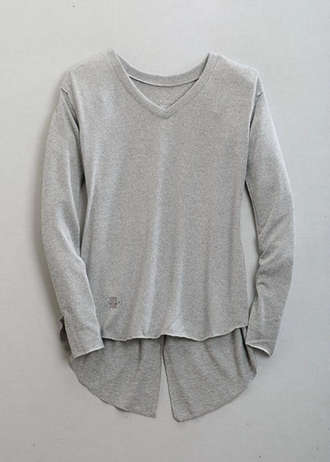 Tin Haul Womens 1488 Melange V-Neck Grey Poly/Spandex Sweater Reinforced Neckline