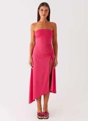 Figure-Skimming Laoise Midi Dress - Hot Pink
