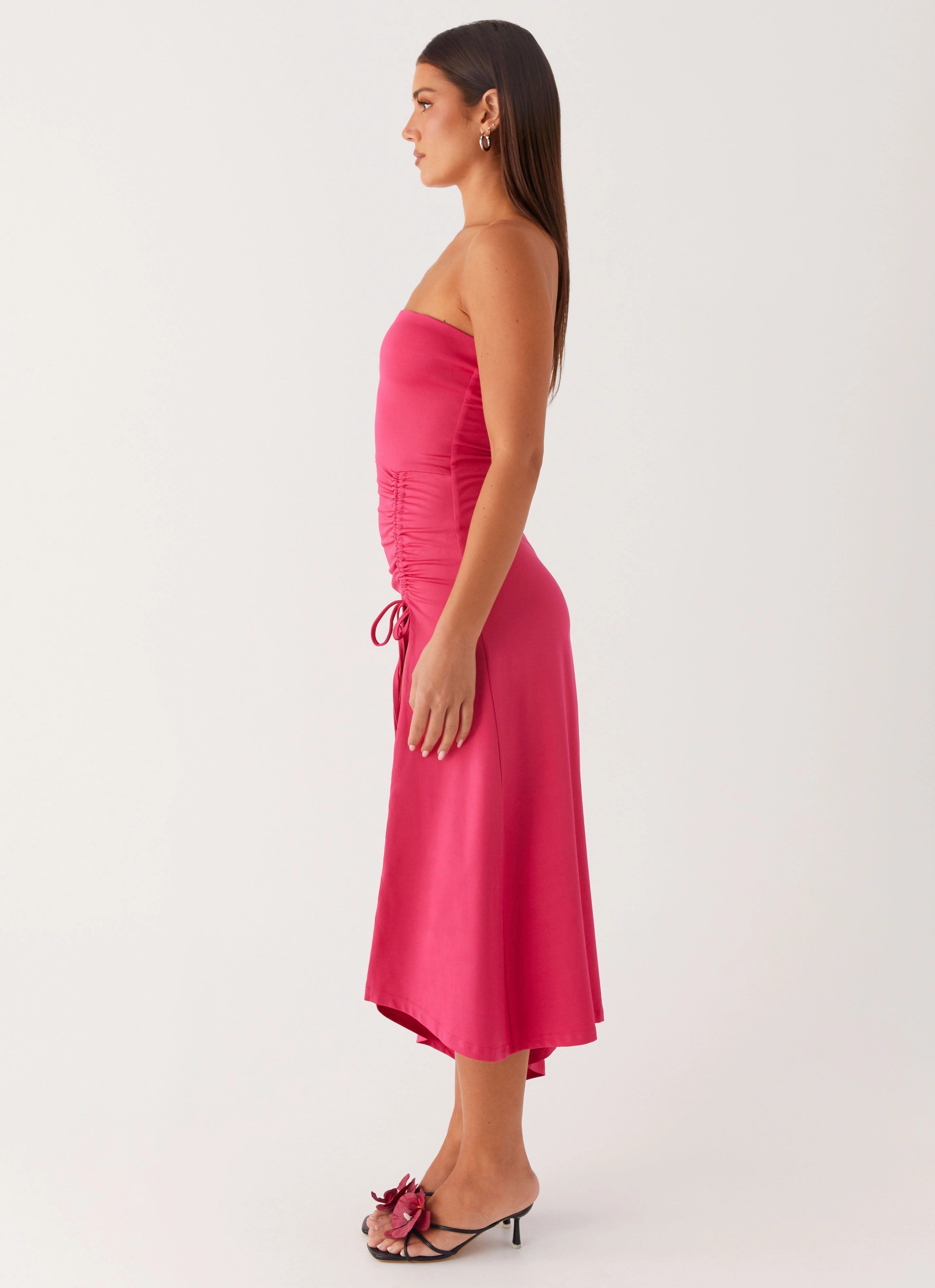 HypoallergenicFiber Work or Casual Laoise Midi Dress - Hot Pink