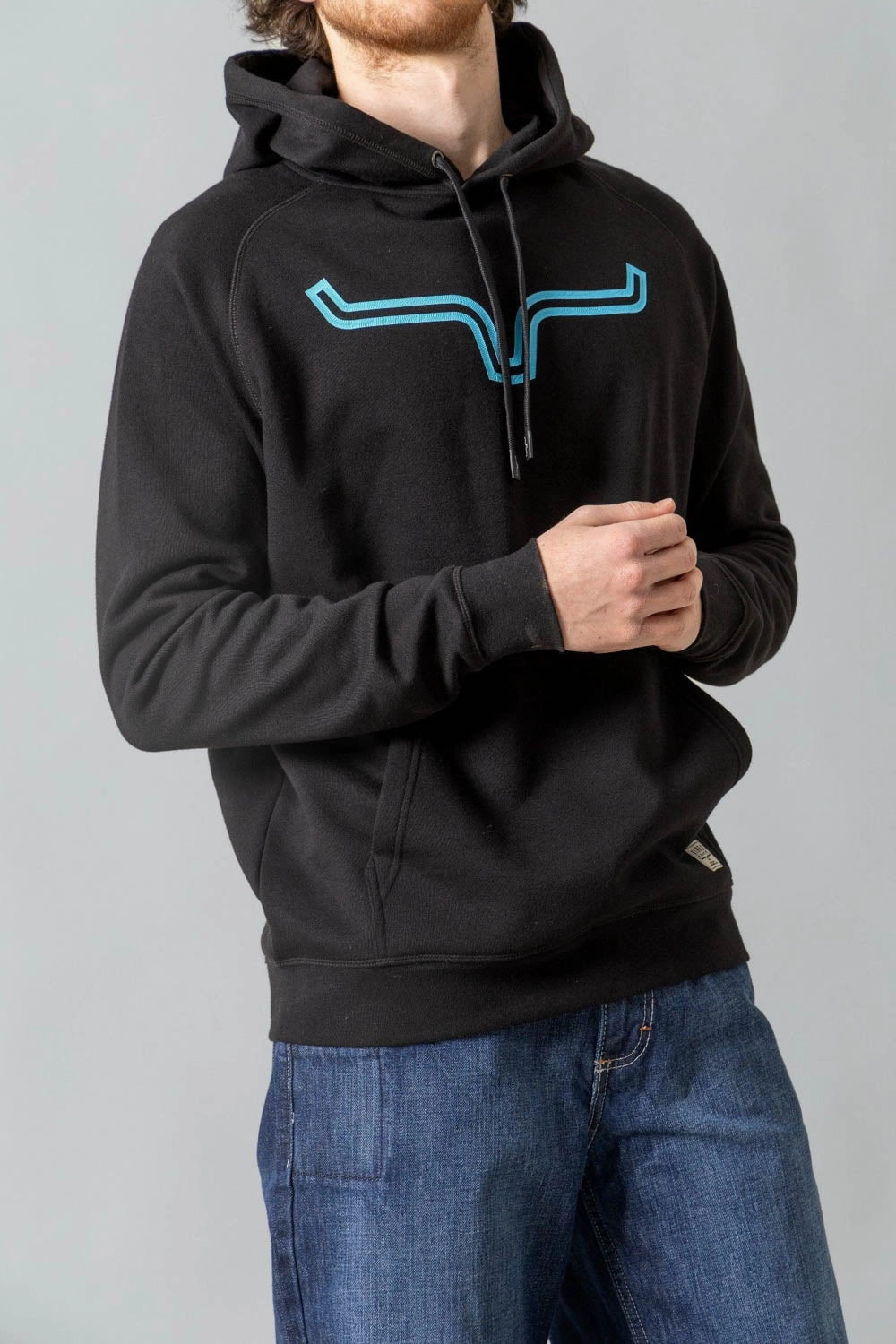 Easy Fit Kimes Ranch Mens Outlier Black Cotton Blend Hoodie