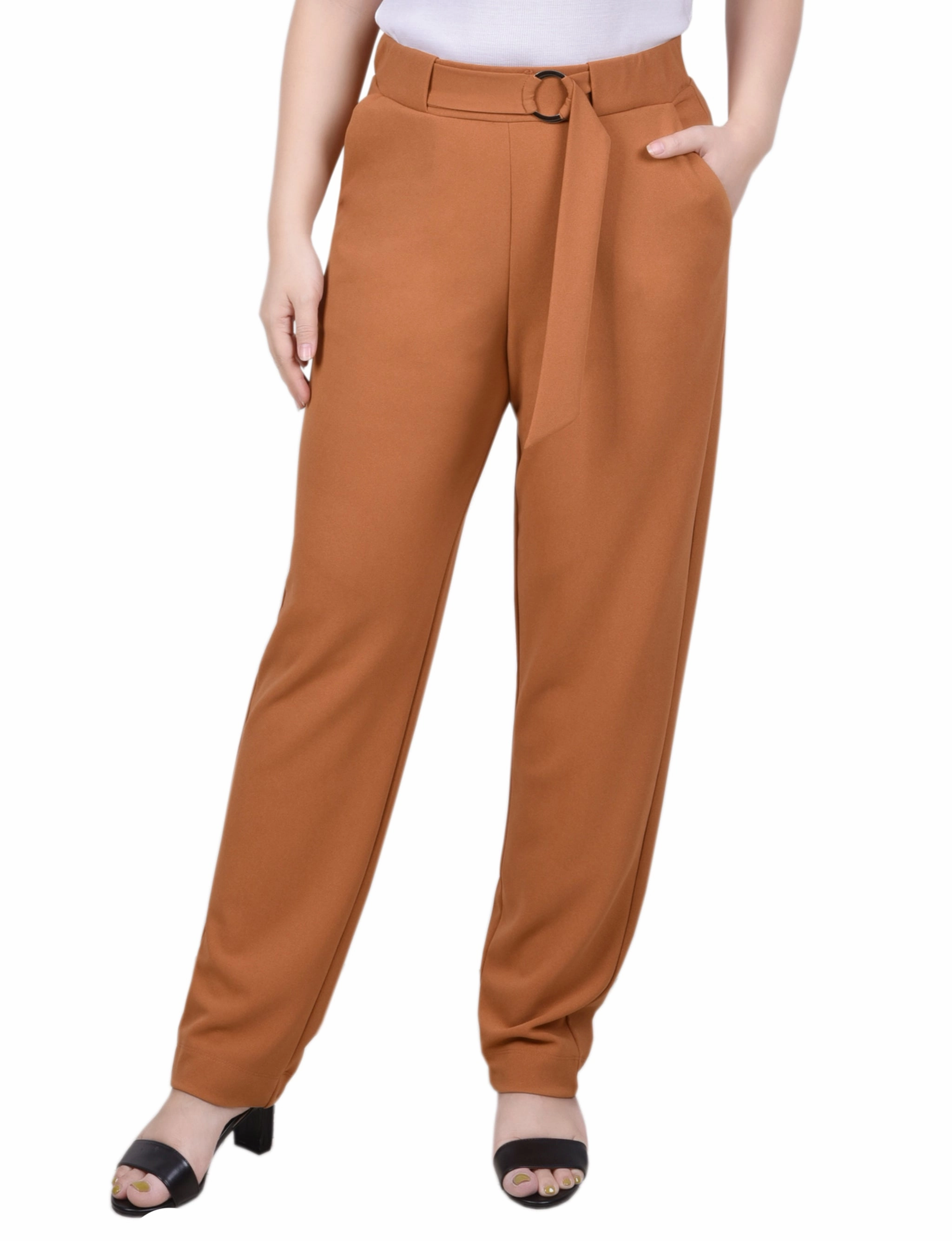 OrganicCottonBlend Belted Scuba Crepe Pants
