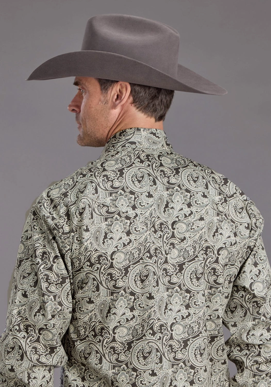 Dynamic Design Unmatched comfort Stetson Mens 2235 Silver Paisley Grey 100% Cotton L/S Shirt
