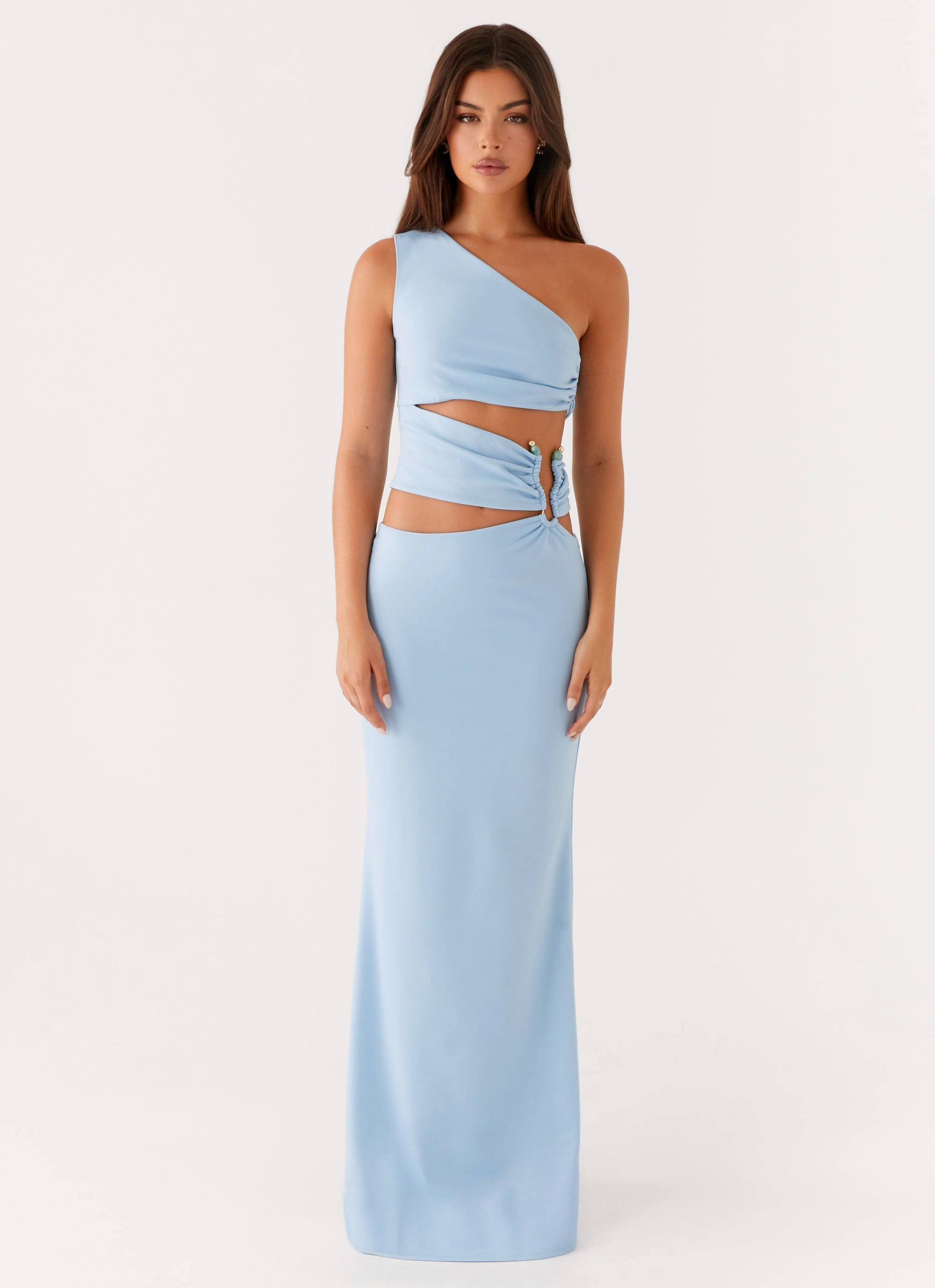 Delicate Touch Dreamy Motion Laylani Cut Out Maxi Dress - Blue