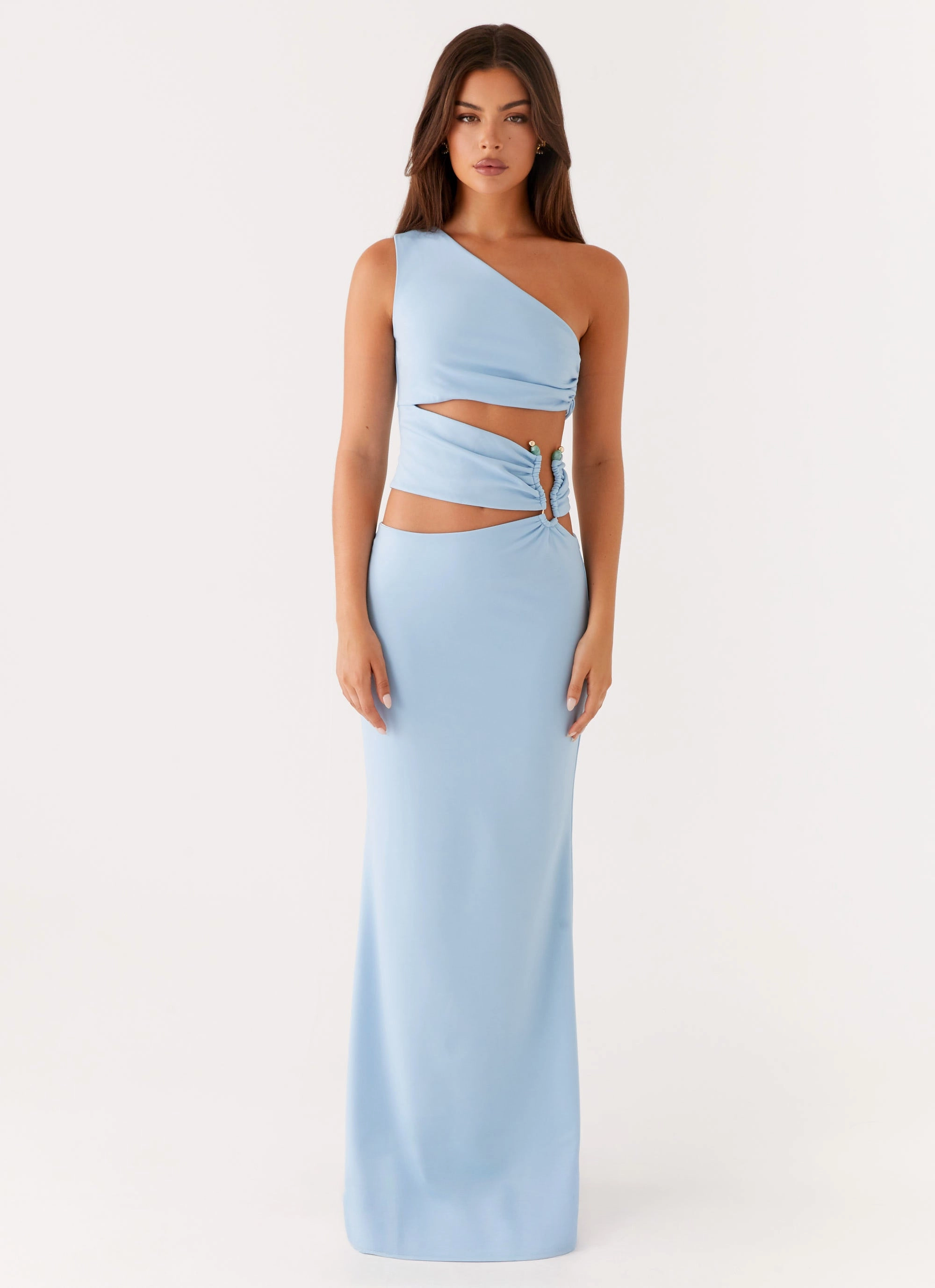 Subtle Flow Winter Wrap Laylani Cut Out Maxi Dress - Blue