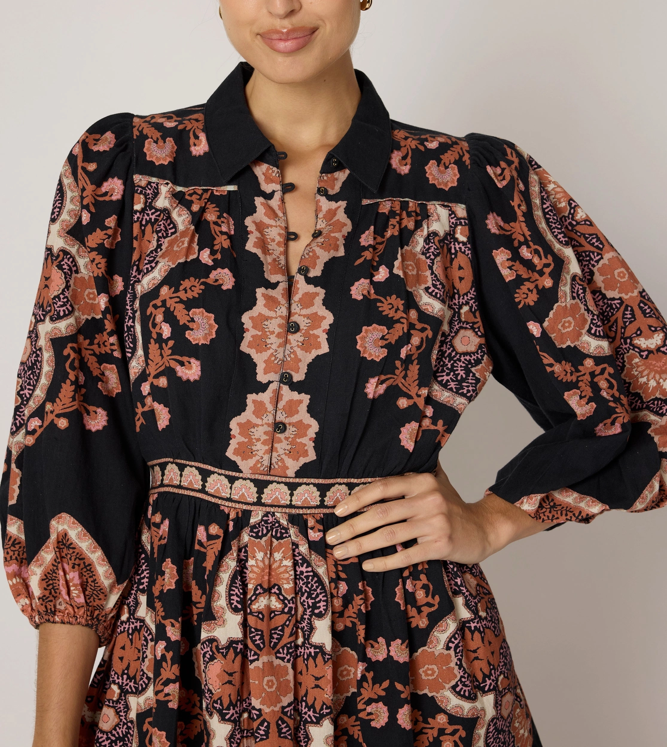 Urban Fit Front Detail Leigh Mini Dress | Dark Lagos