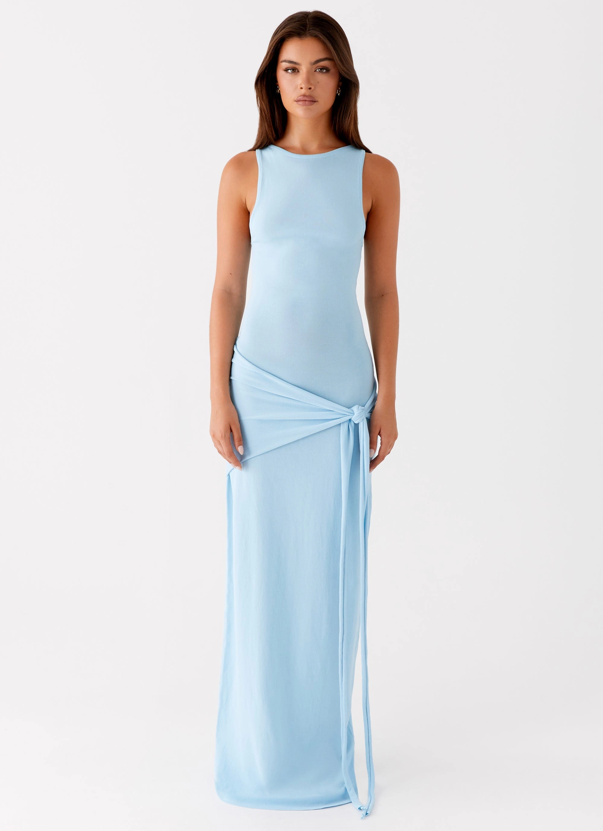 Buckle-Detail Street Motion Leona Maxi Dress - Turquoise