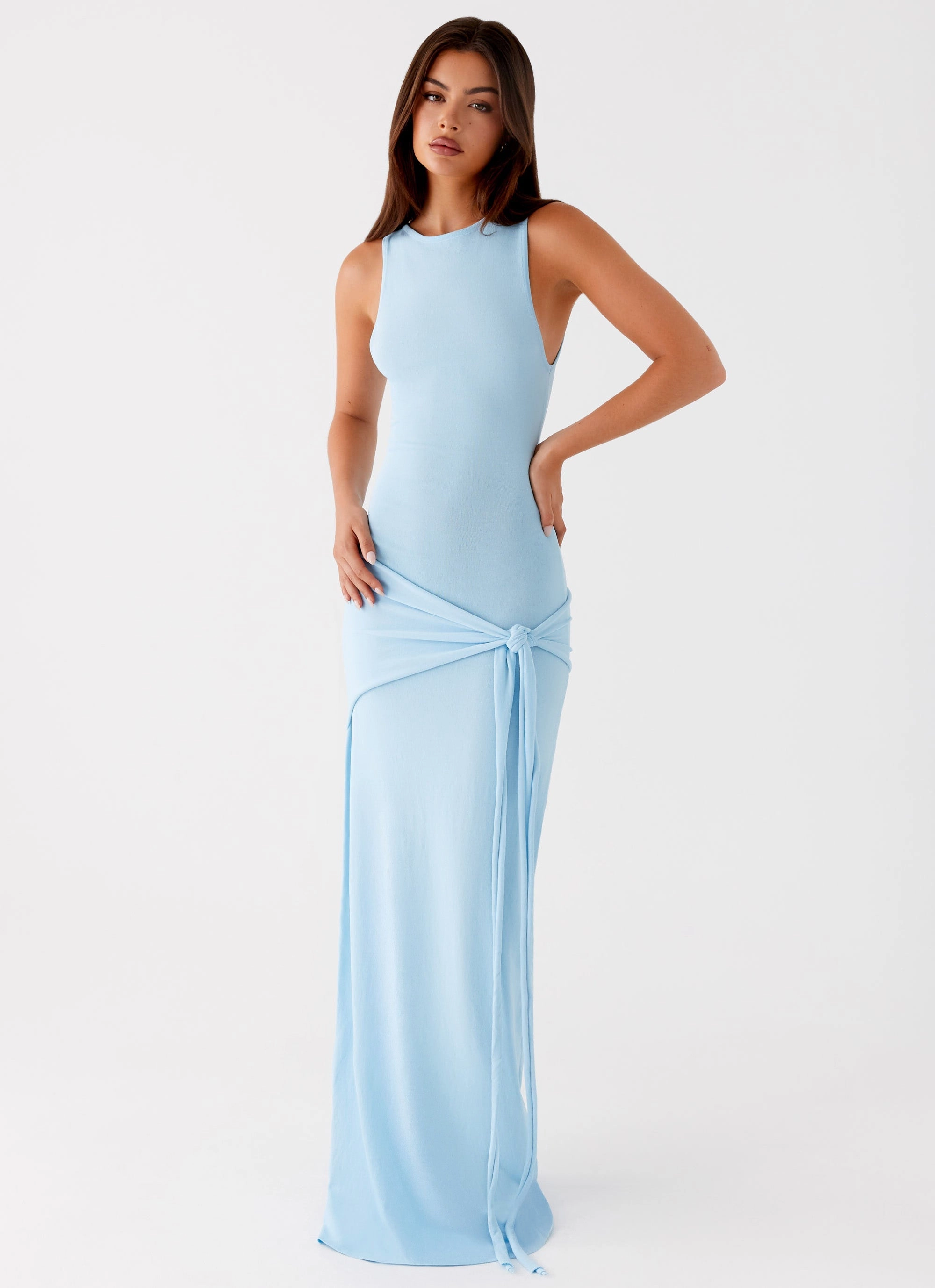 Detachable-Detail Smart Style Leona Maxi Dress - Turquoise
