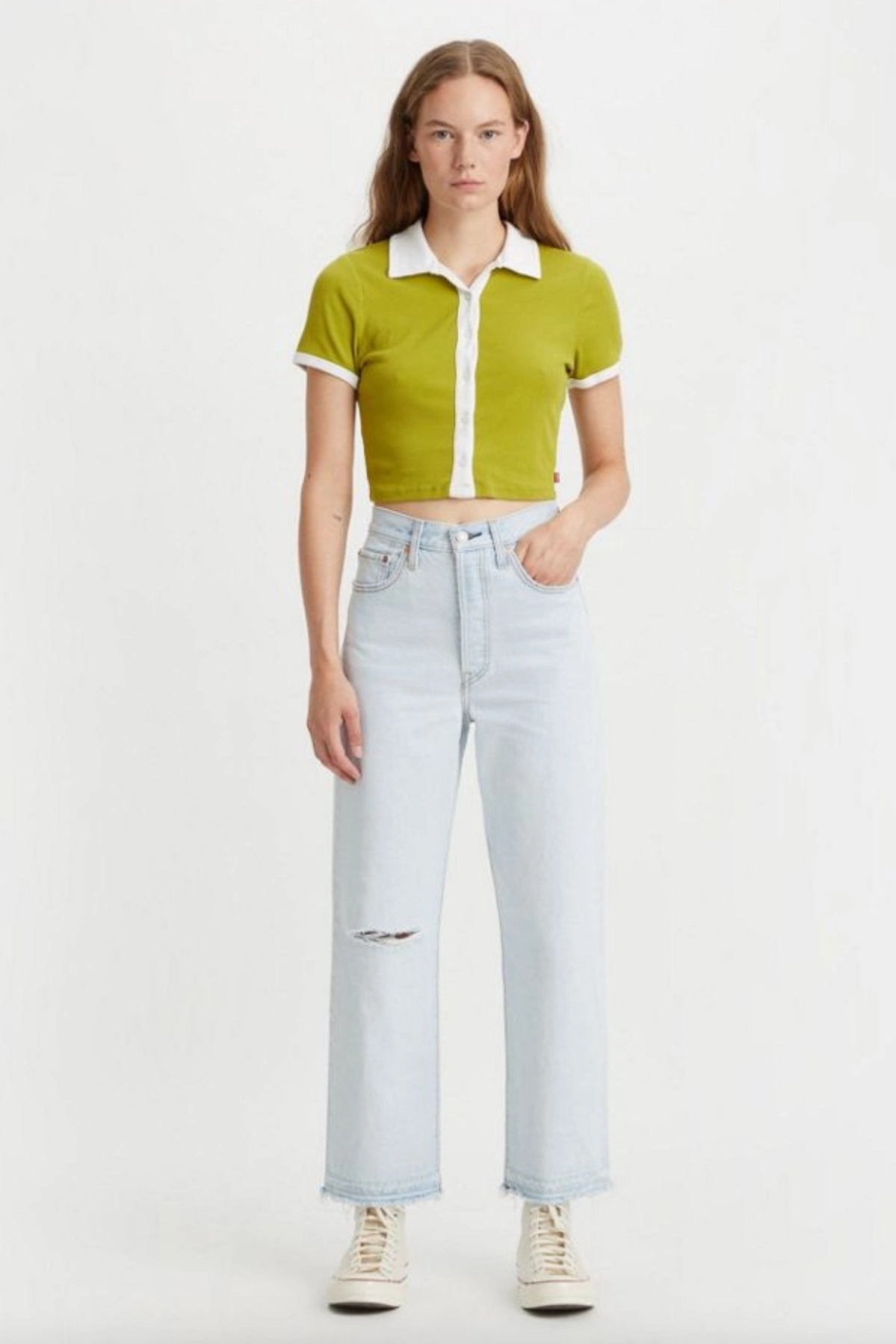 Levi's Ribcage Straight Ankle Women's Jeans ReflectiveAccentDetails Moisture Wicking Fabric