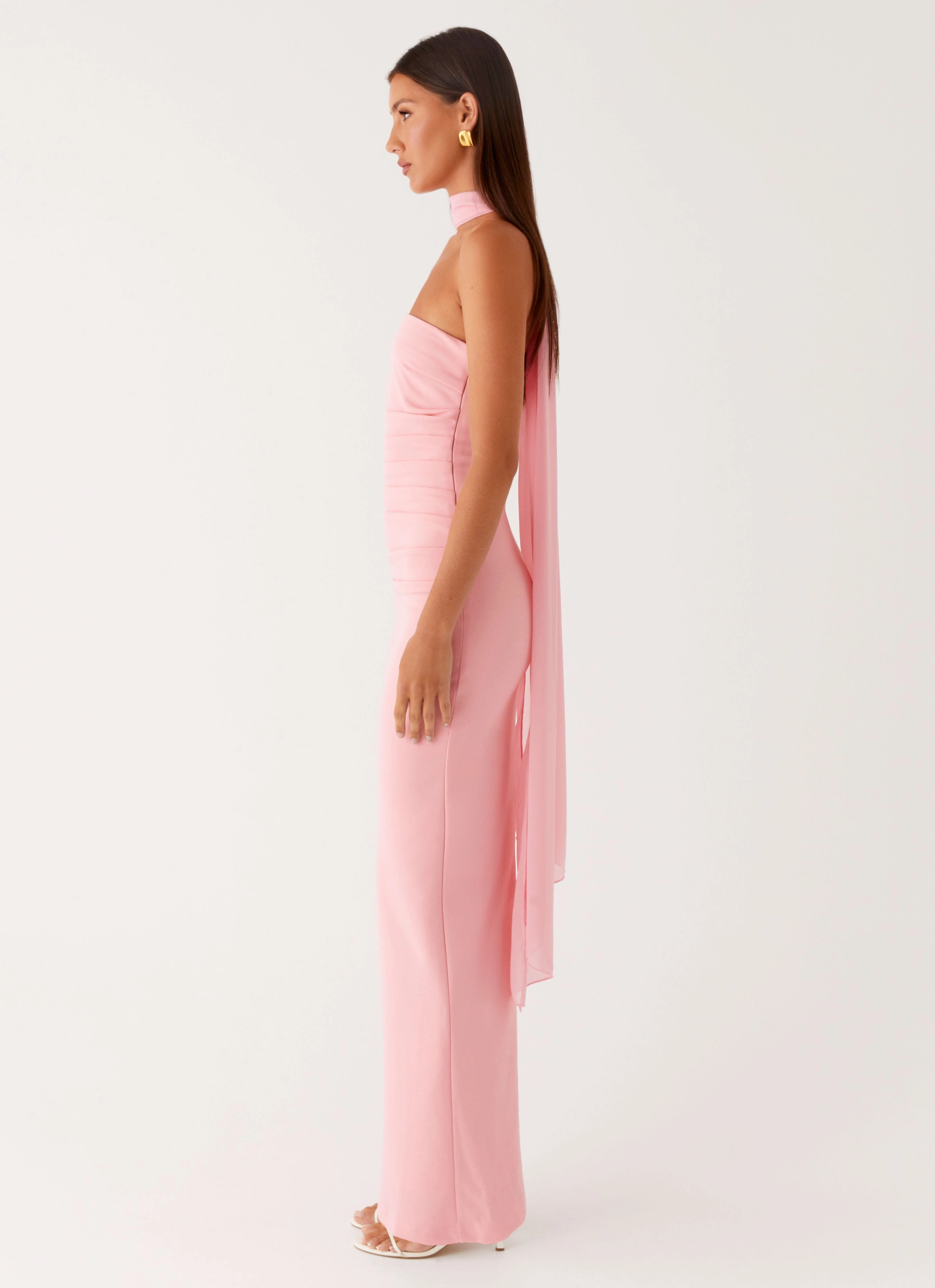 Libra Maxi Dress - Pink Casual Fashion Cozy Winter Layer