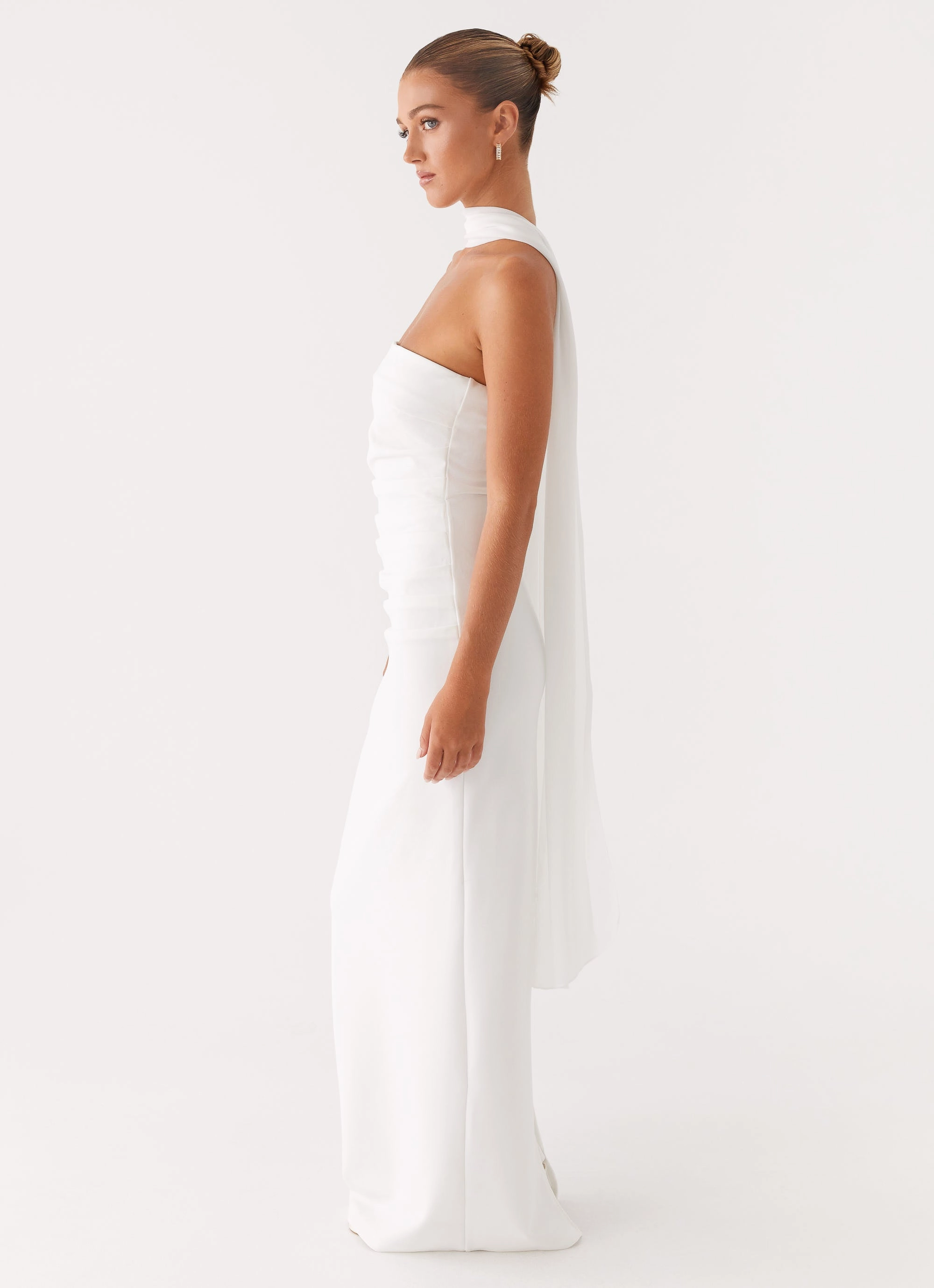 Evening Out Insulated Warmth Libra Maxi Dress - White