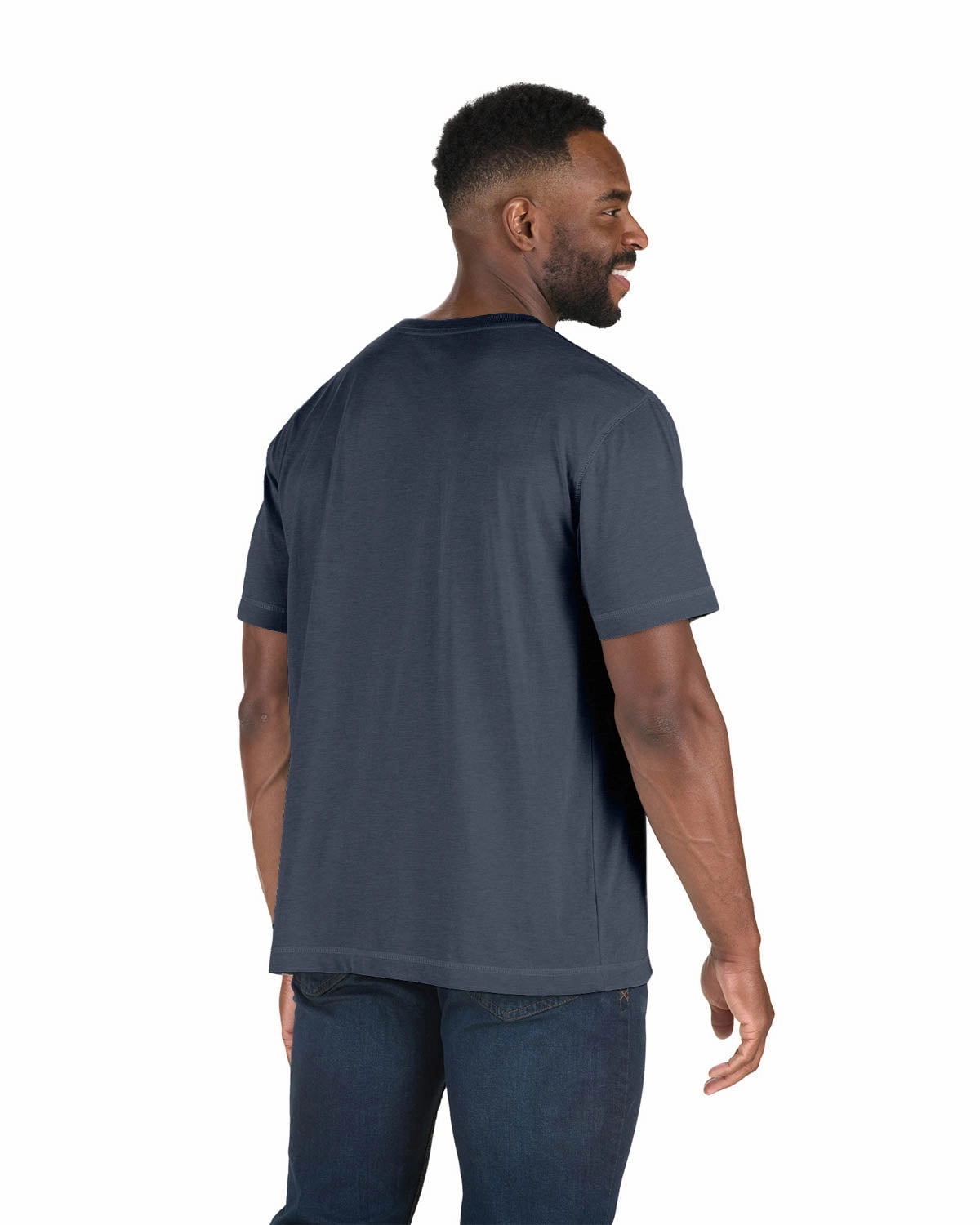 Neutral Color Comfortable and Chic Berne Mens Space Blue Cotton Blend Lightweight Performance Tee S/S