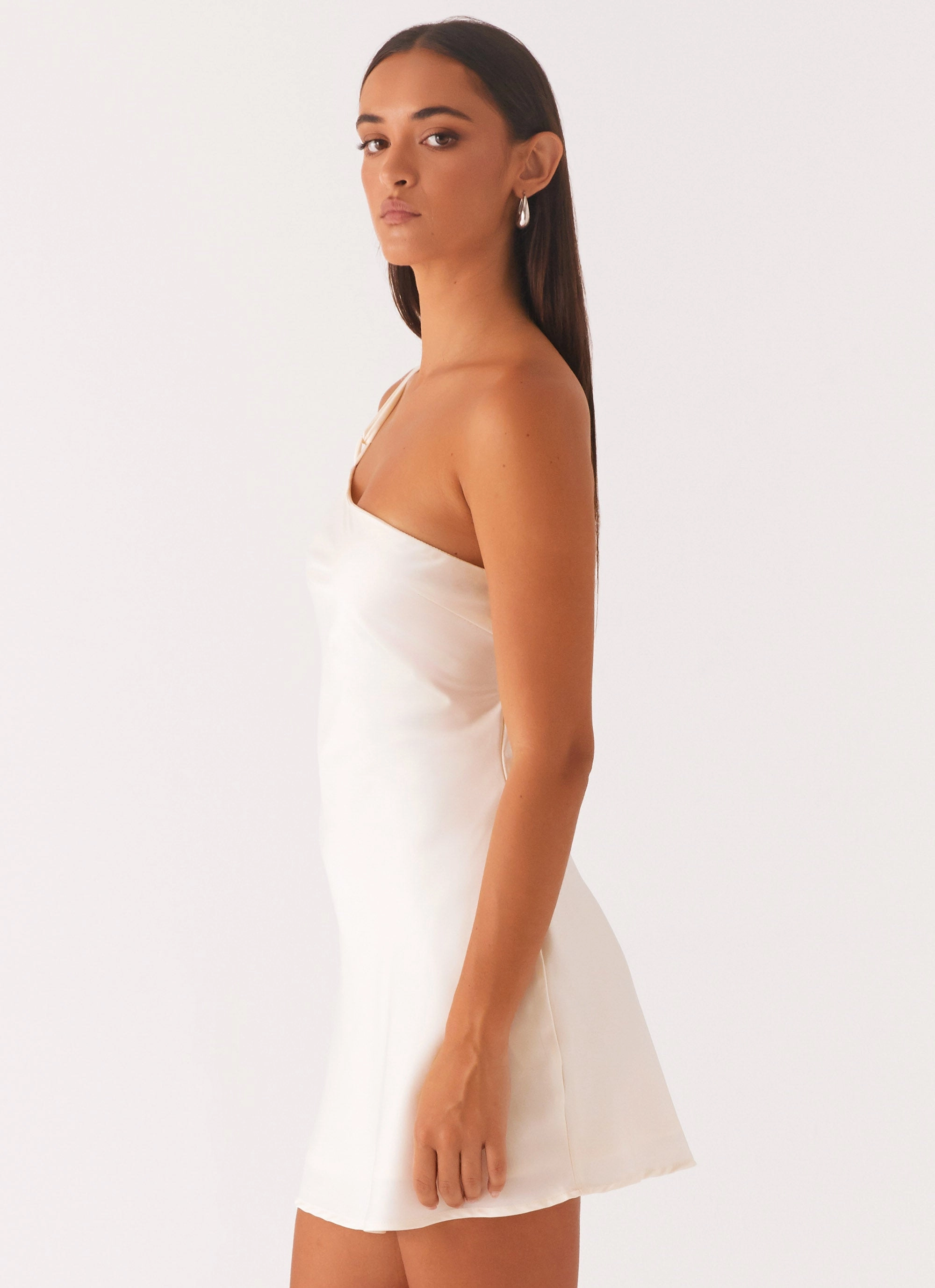 Short Length Lights Out Mini Dress - Pearl