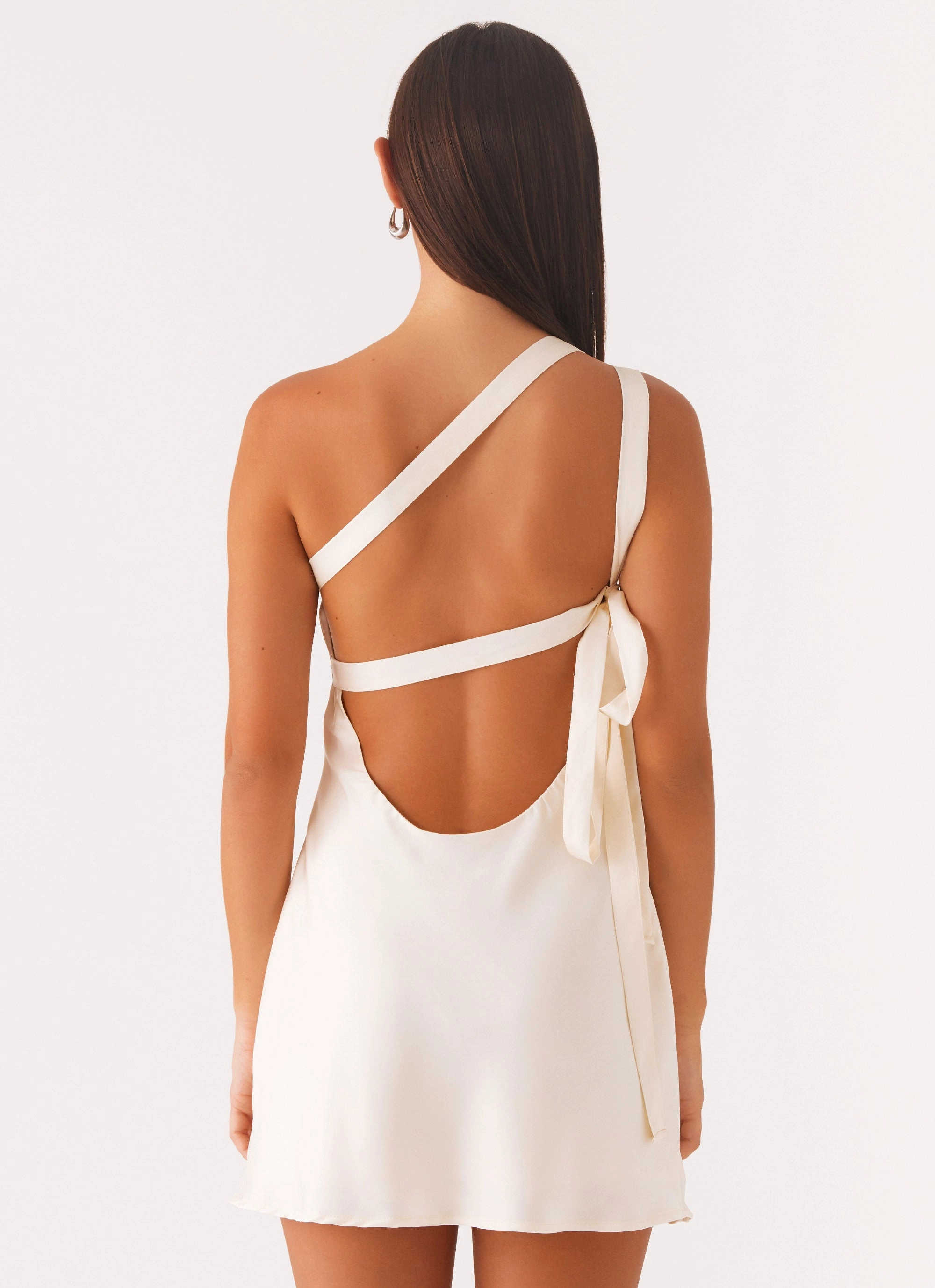 Sleek and Simple Lights Out Mini Dress - Pearl