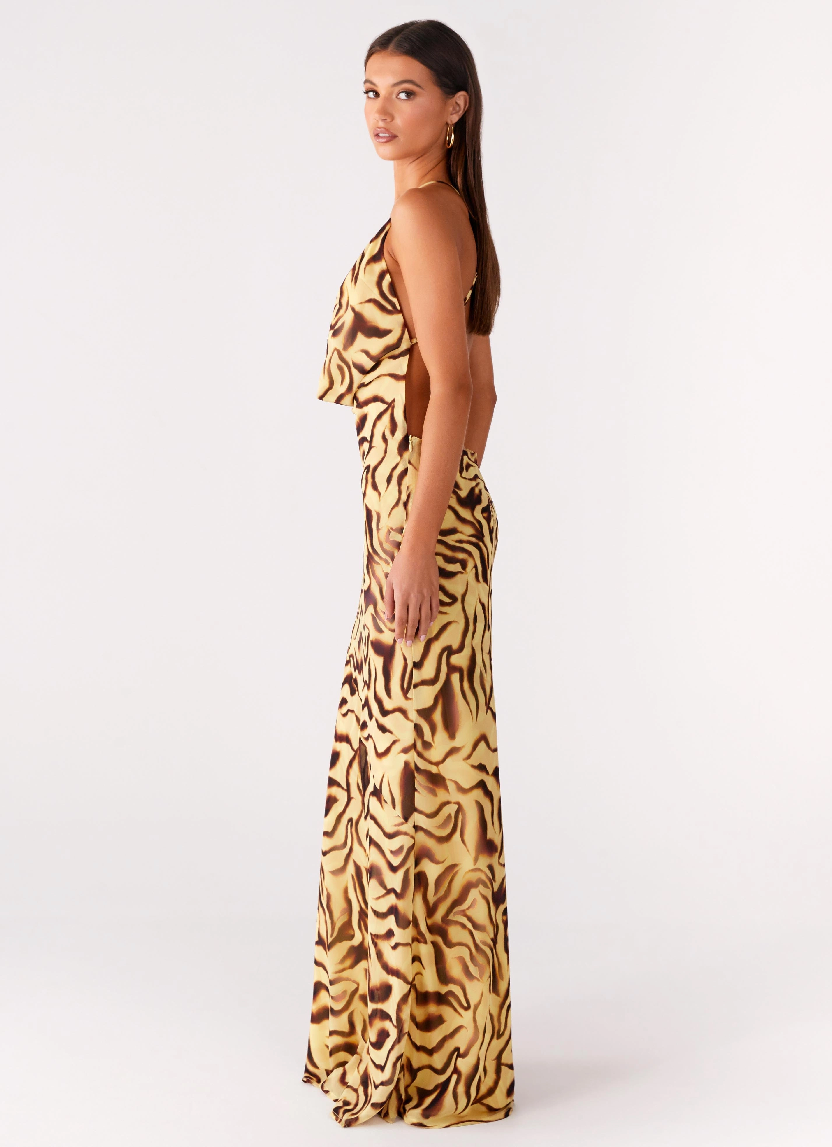 Viva Lune Maxi Dress - Laguna Print Utility Coat Thick Jacket