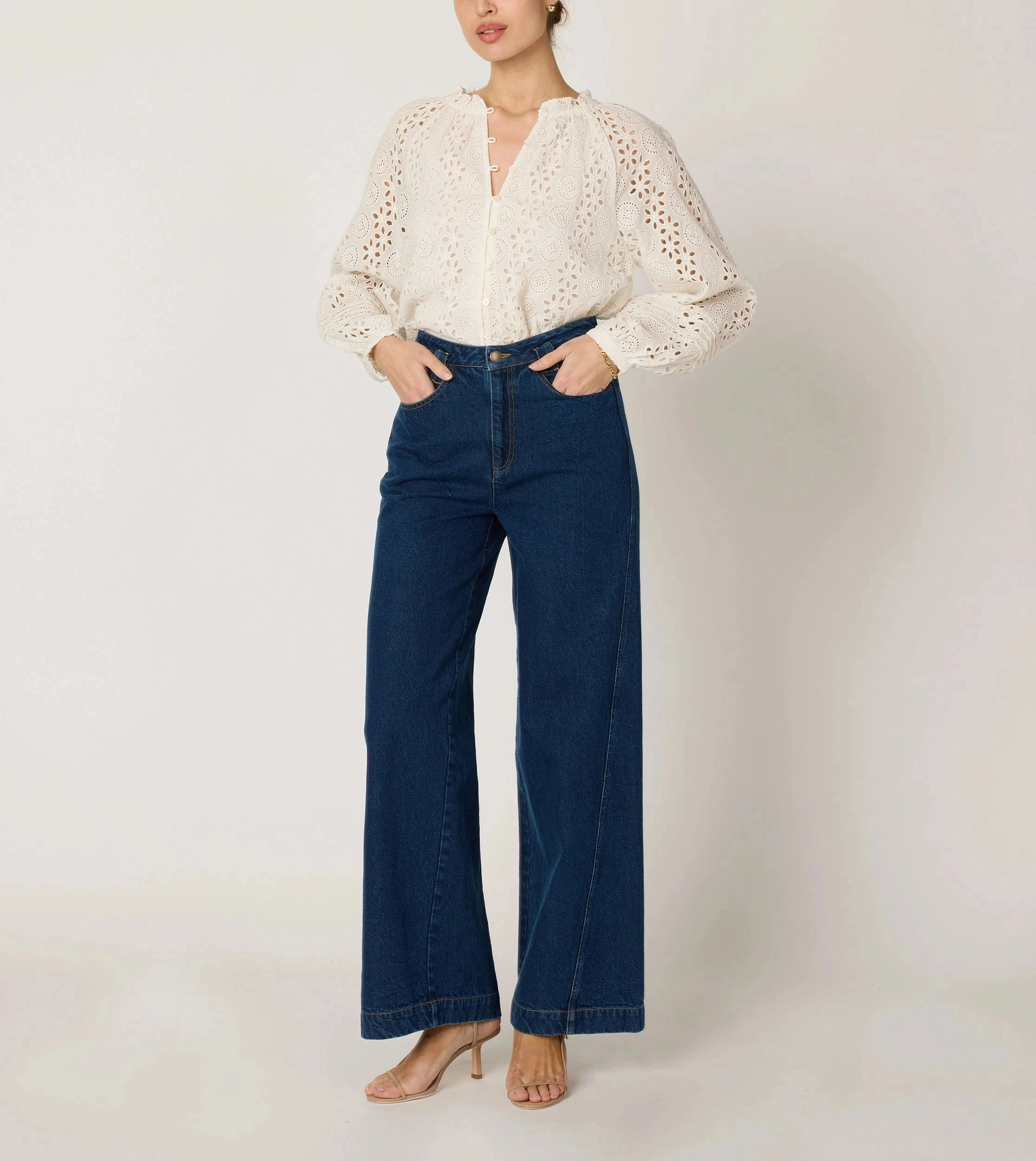 Alicia Blouse | Ivory Eyelet Thermal Regulation System