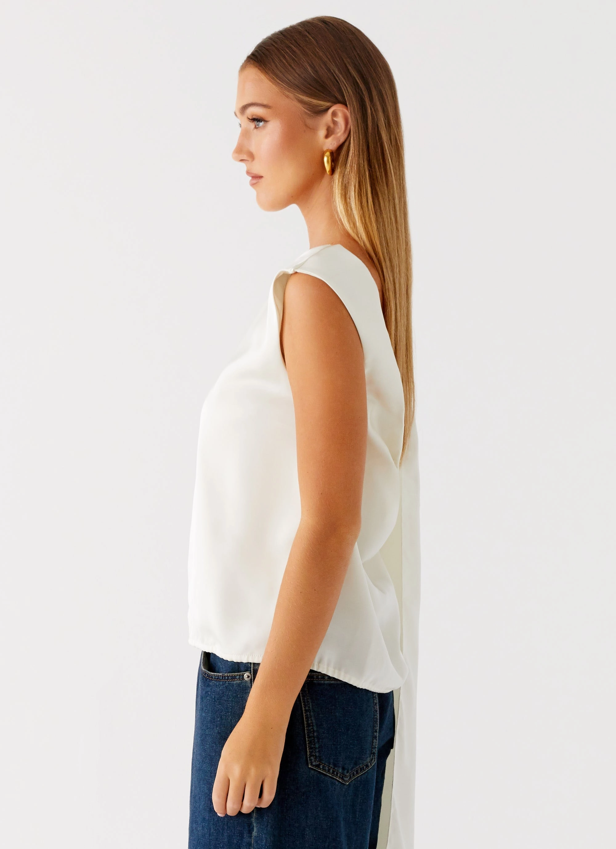 Mojito Cowl Top - Ivory Cool Fabric
