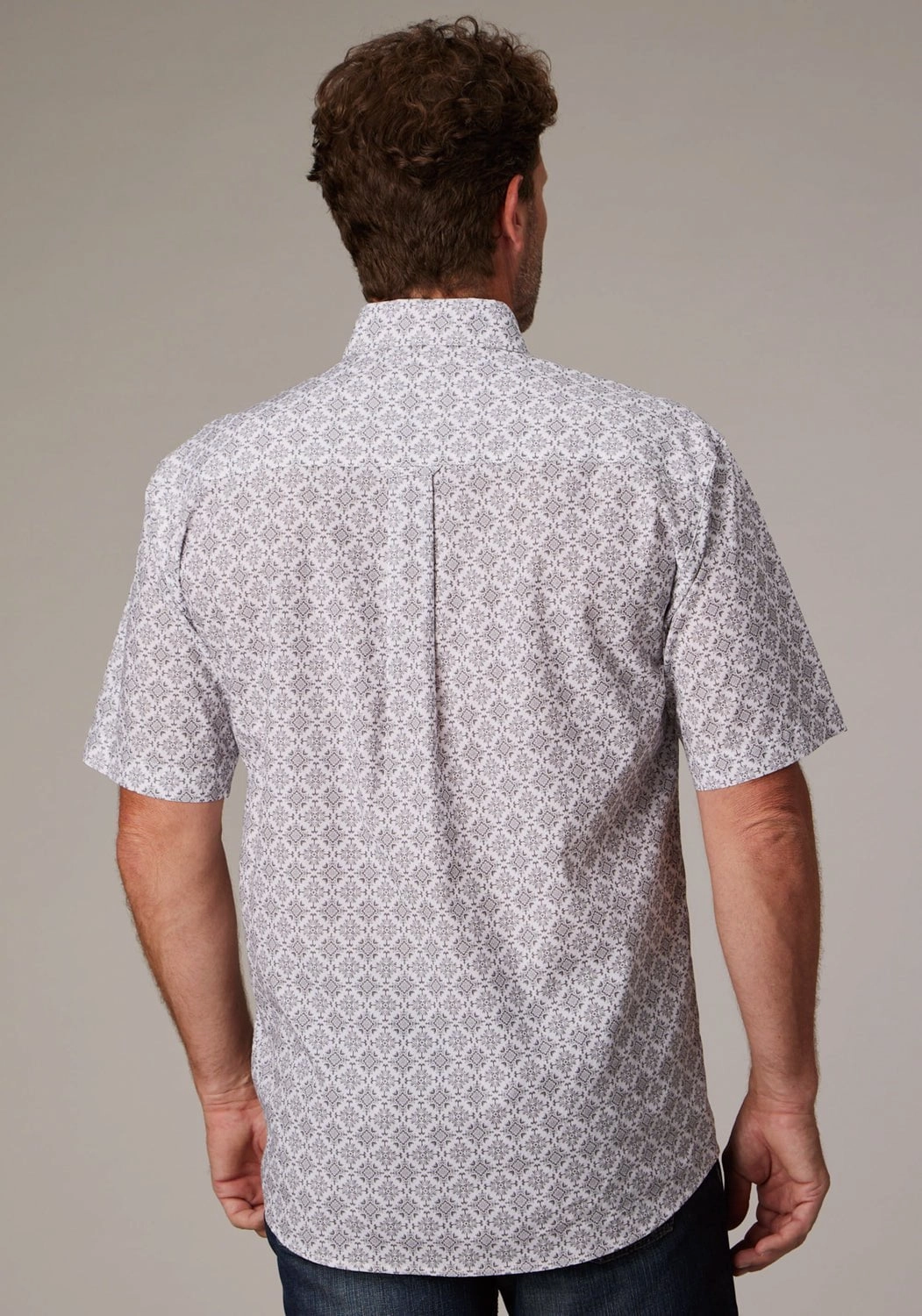 No Chafe Edging Airflow Ventilation System Roper Mens 2017 Silver Medallion Grey 100% Cotton 1 Pkt S/S Shirt