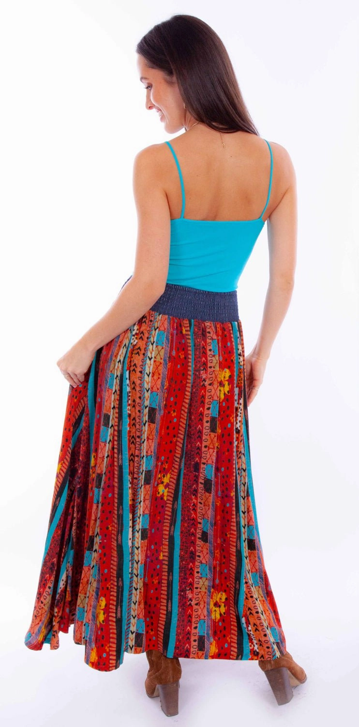 Scully Womens Southwestern Patchwork Santa Fe 100% Rayon Skirt Fit Choice