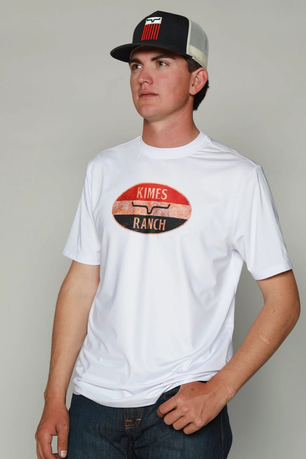Kimes Ranch Mens American Standard Tee Stone Polyester S/S T-Shirt Stylish Design Vibrant Colors