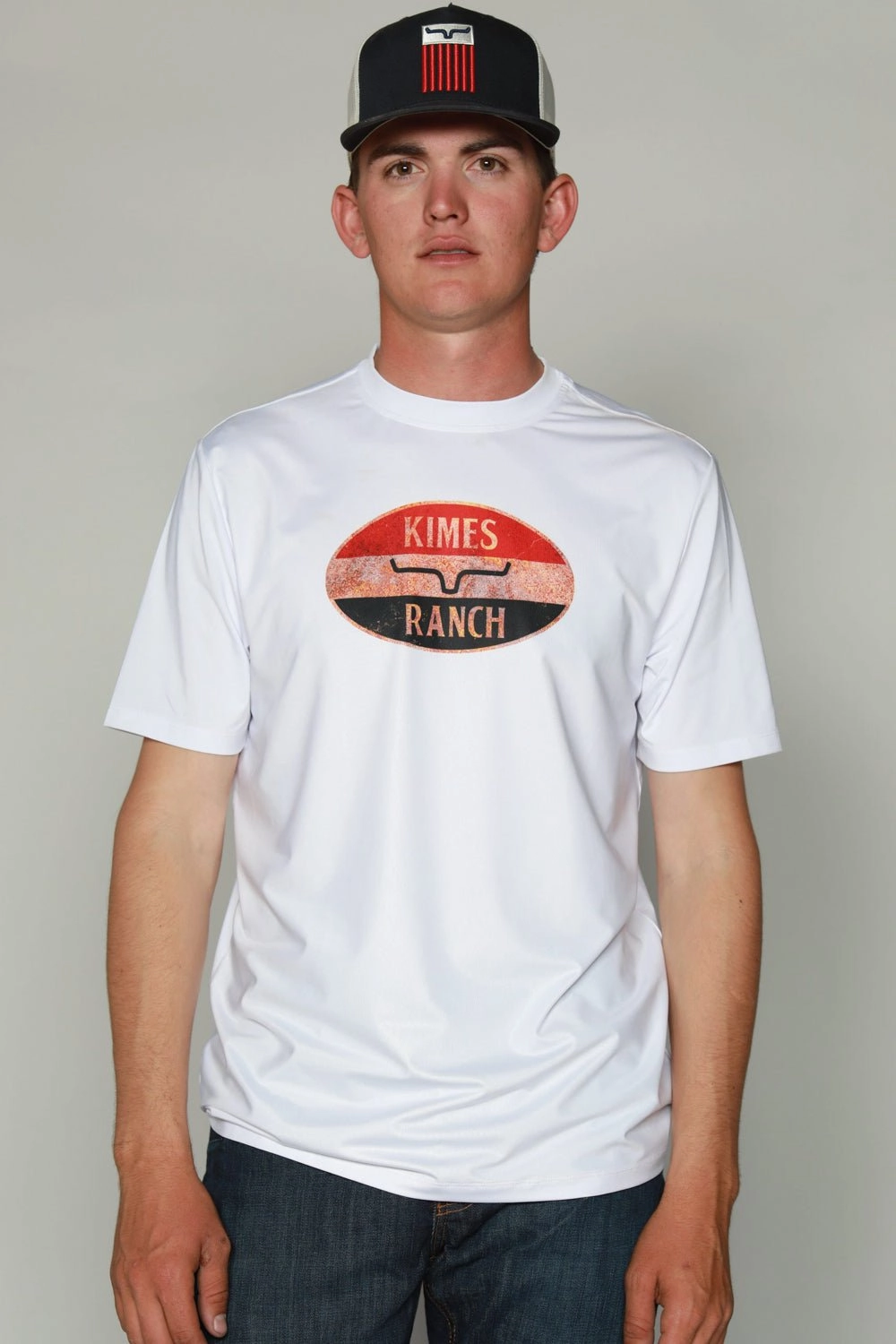 Kimes Ranch Mens American Standard Tee Stone Polyester S/S T-Shirt Dressy look Fitted Shape