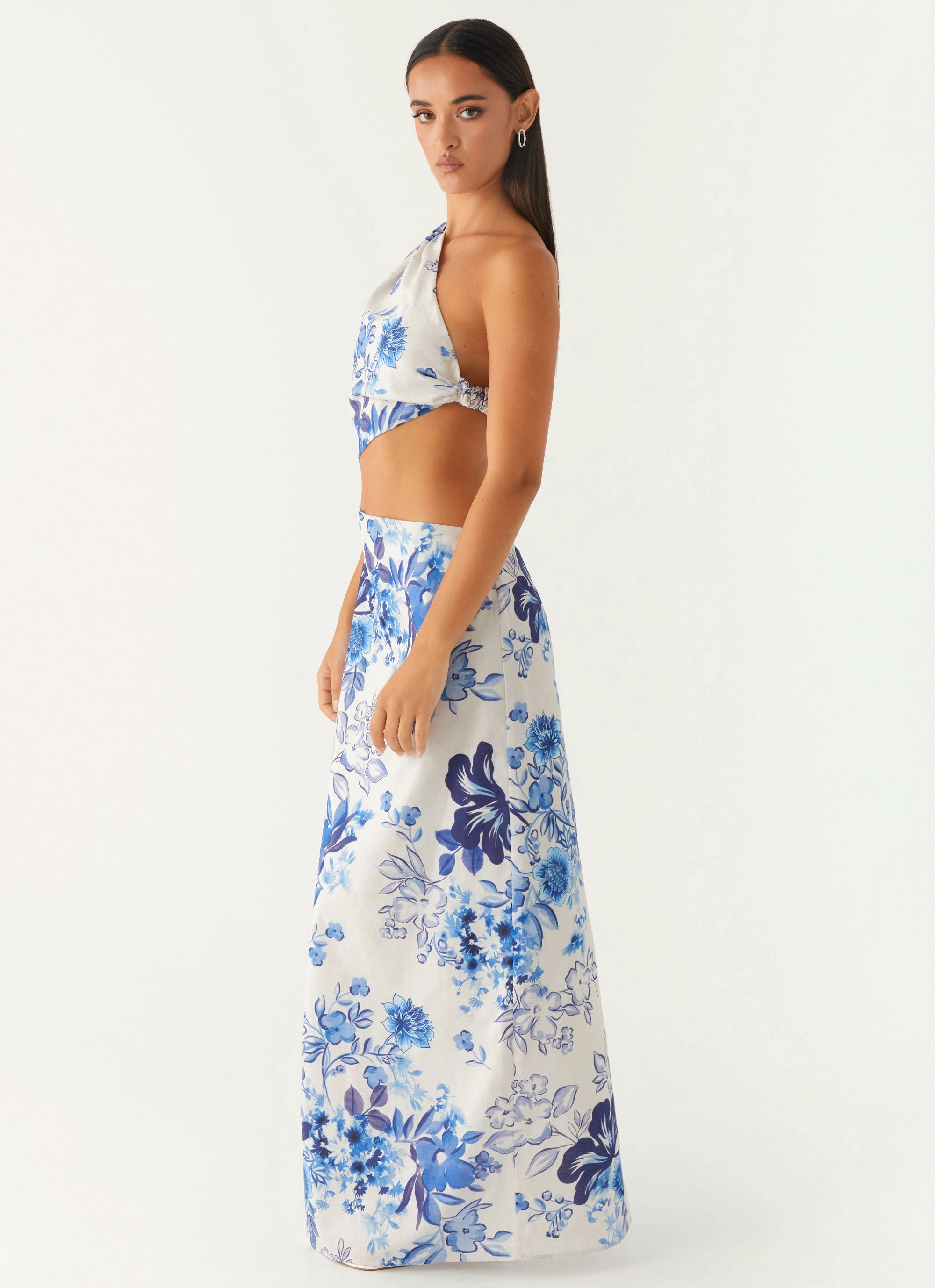 All Summer Long Maxi Dress - Serene Sky Floral Reversible Jacket
