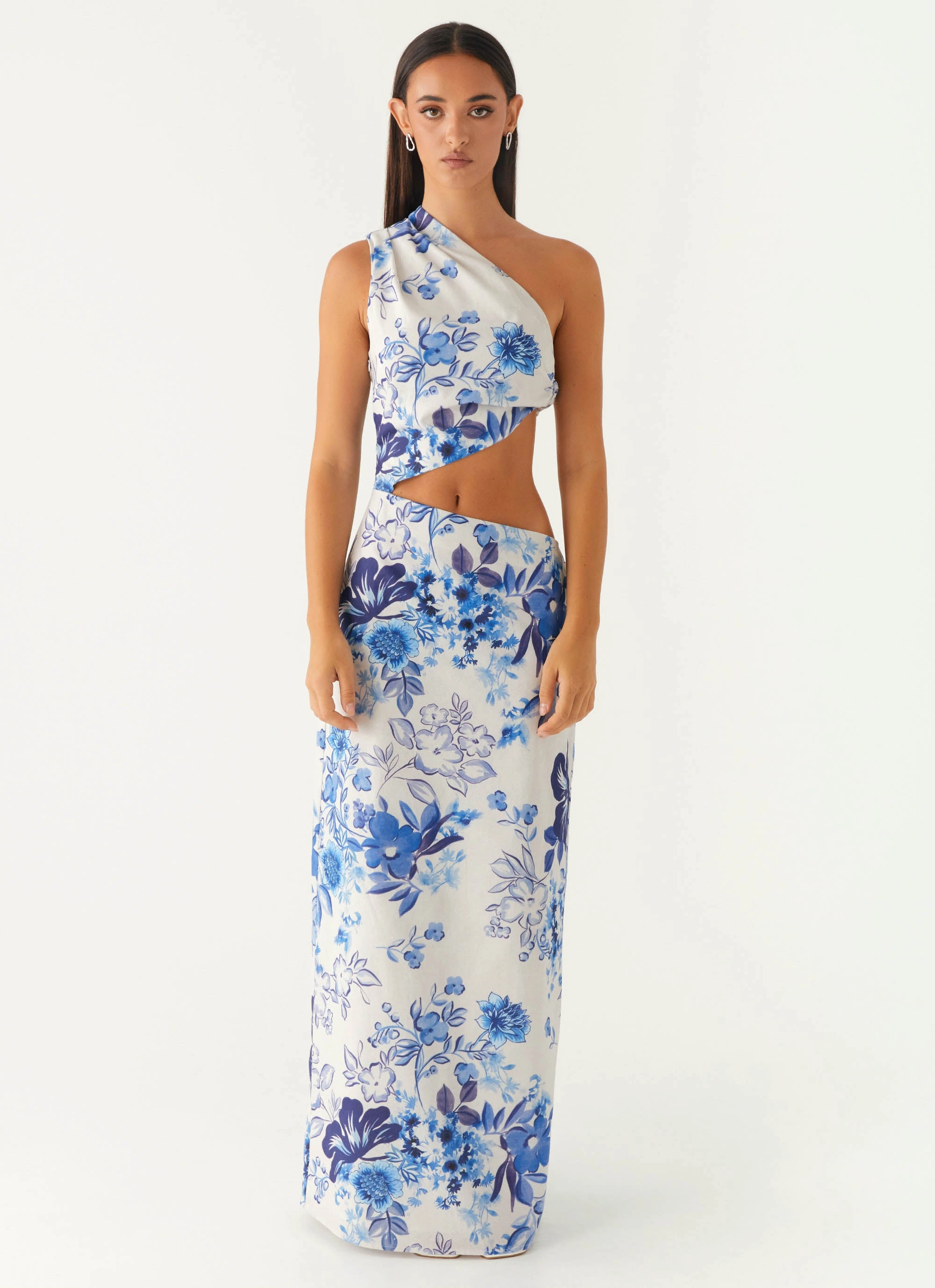 All Summer Long Maxi Dress - Serene Sky Floral Cozy Layering