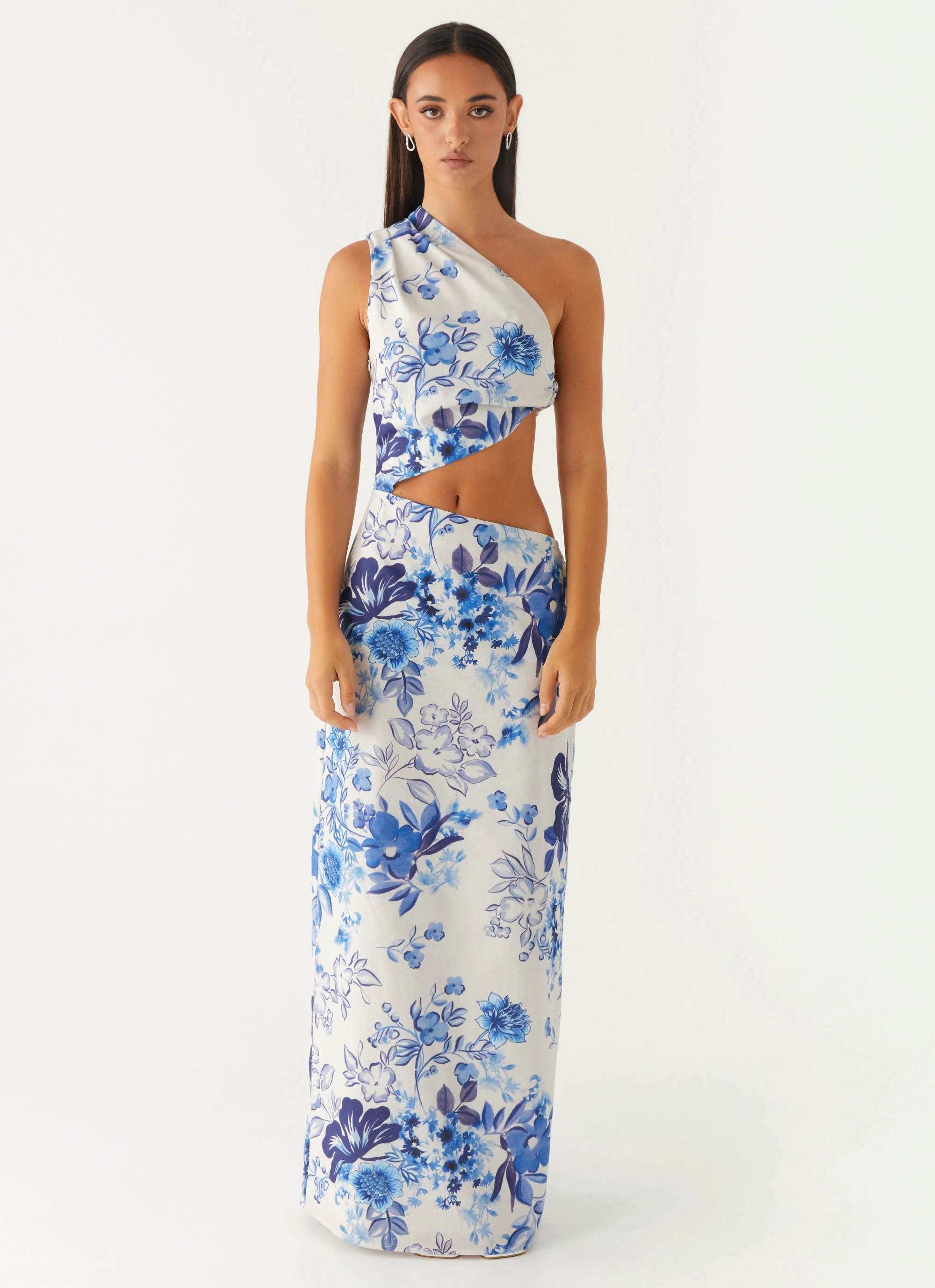 All Summer Long Maxi Dress - Serene Sky Floral Simple Mood DoubleLayeredMaterial